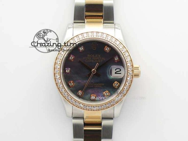 DateJust 31mm SS RG BP-Maker Best Edition MOP Diamond Markers Dial On SS RG Bracelet A2824 V MoistureWicking 3843