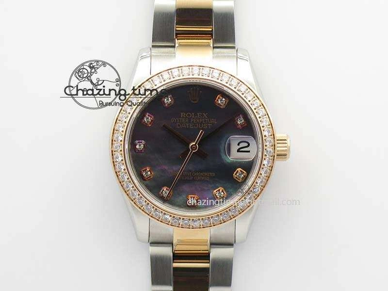 DateJust 31mm SS RG BP-Maker Best Edition MOP Diamond Markers Dial On SS RG Bracelet A2824 V MoistureWicking 3843