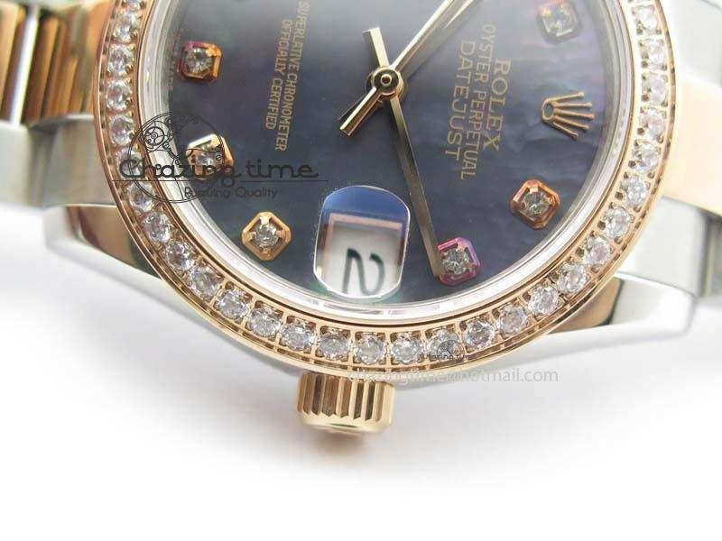 DateJust 31mm SS RG BP-Maker Best Edition MOP Diamond Markers Dial On SS RG Bracelet A2824 V MoistureWicking 3843