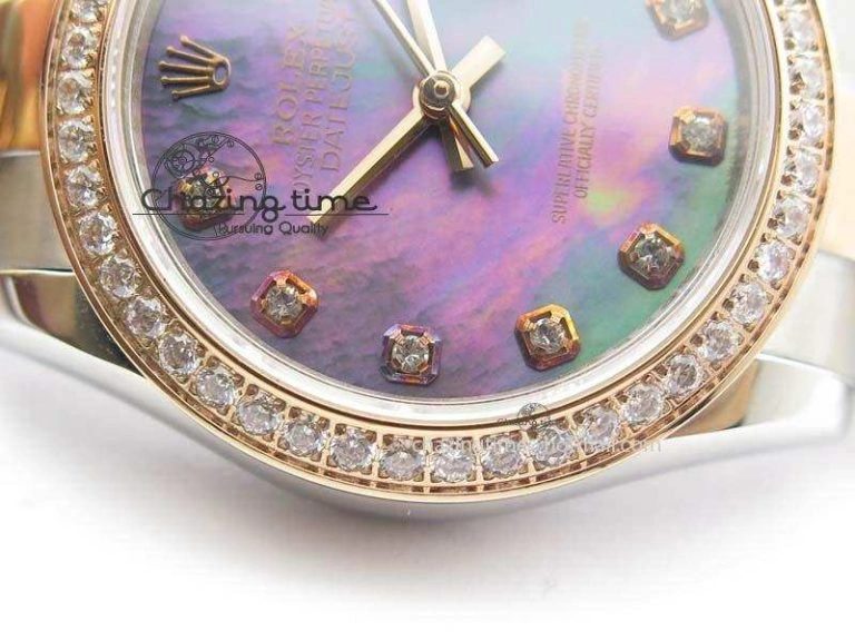 DateJust 31mm SS RG BP-Maker Best Edition MOP Diamond Markers Dial On SS RG Bracelet A2824 V MoistureWicking 3843