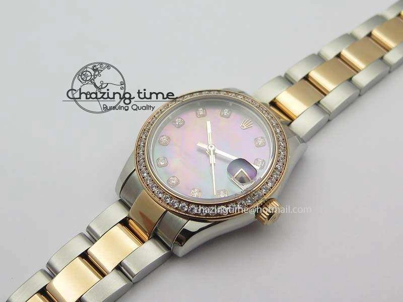 DateJust 31mm SS RG BP-Maker Best Edition MOP Diamond Markers Dial On SS RG Bracelet A2824 V MoistureWicking 3843