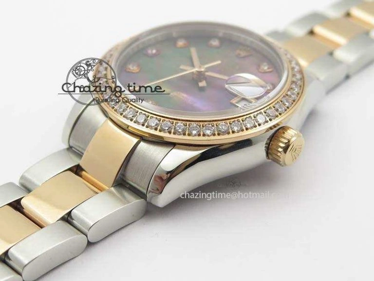 DateJust 31mm SS RG BP-Maker Best Edition MOP Diamond Markers Dial On SS RG Bracelet A2824 V MoistureWicking 3843