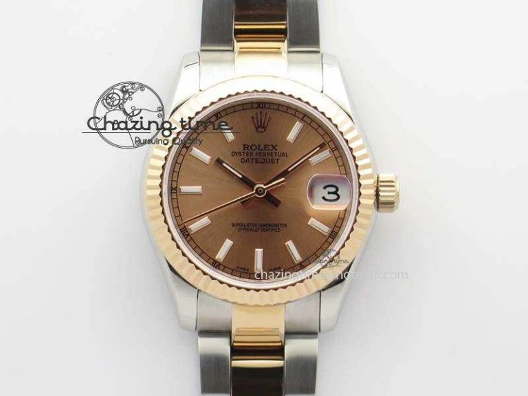 Functional DateJust 31mm SS RG BP-Maker Best Edition Rose Gold Dial On SS RG Bracelet A2824 V 3846