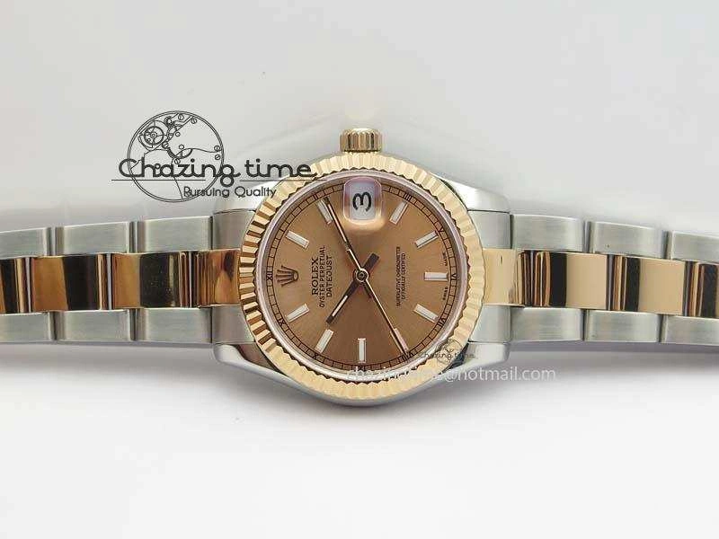 Functional DateJust 31mm SS RG BP-Maker Best Edition Rose Gold Dial On SS RG Bracelet A2824 V 3846