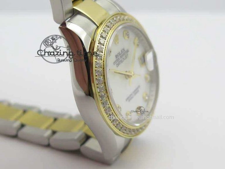 DateJust 31mm SS YG BP-Maker Best Edition Diamond Bezel White MOP Dial On SS YG Bracelet A2824 V WaterResistant 3832