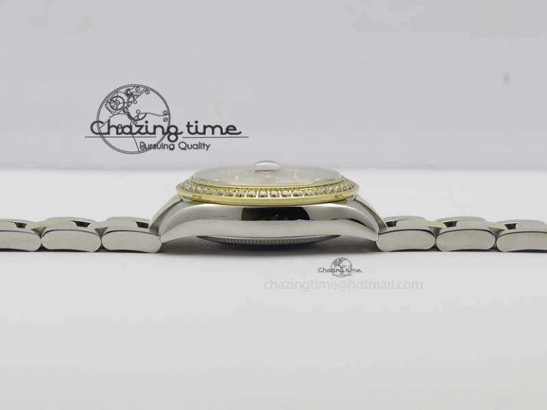 DateJust 31mm SS YG BP-Maker Best Edition Diamond Bezel White MOP Dial On SS YG Bracelet A2824 V WaterResistant 3832