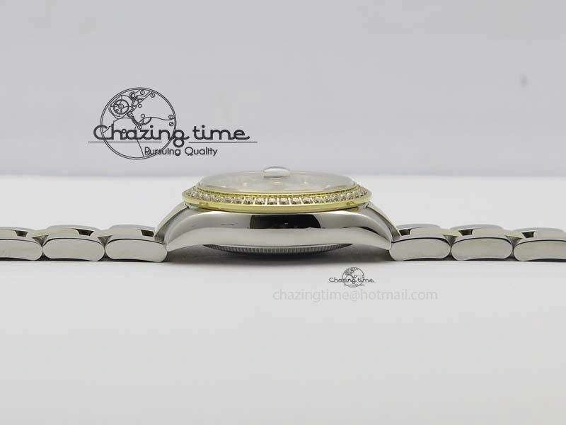 DateJust 31mm SS YG BP-Maker Best Edition Diamond Bezel White MOP Dial On SS YG Bracelet A2824 V WaterResistant 3832