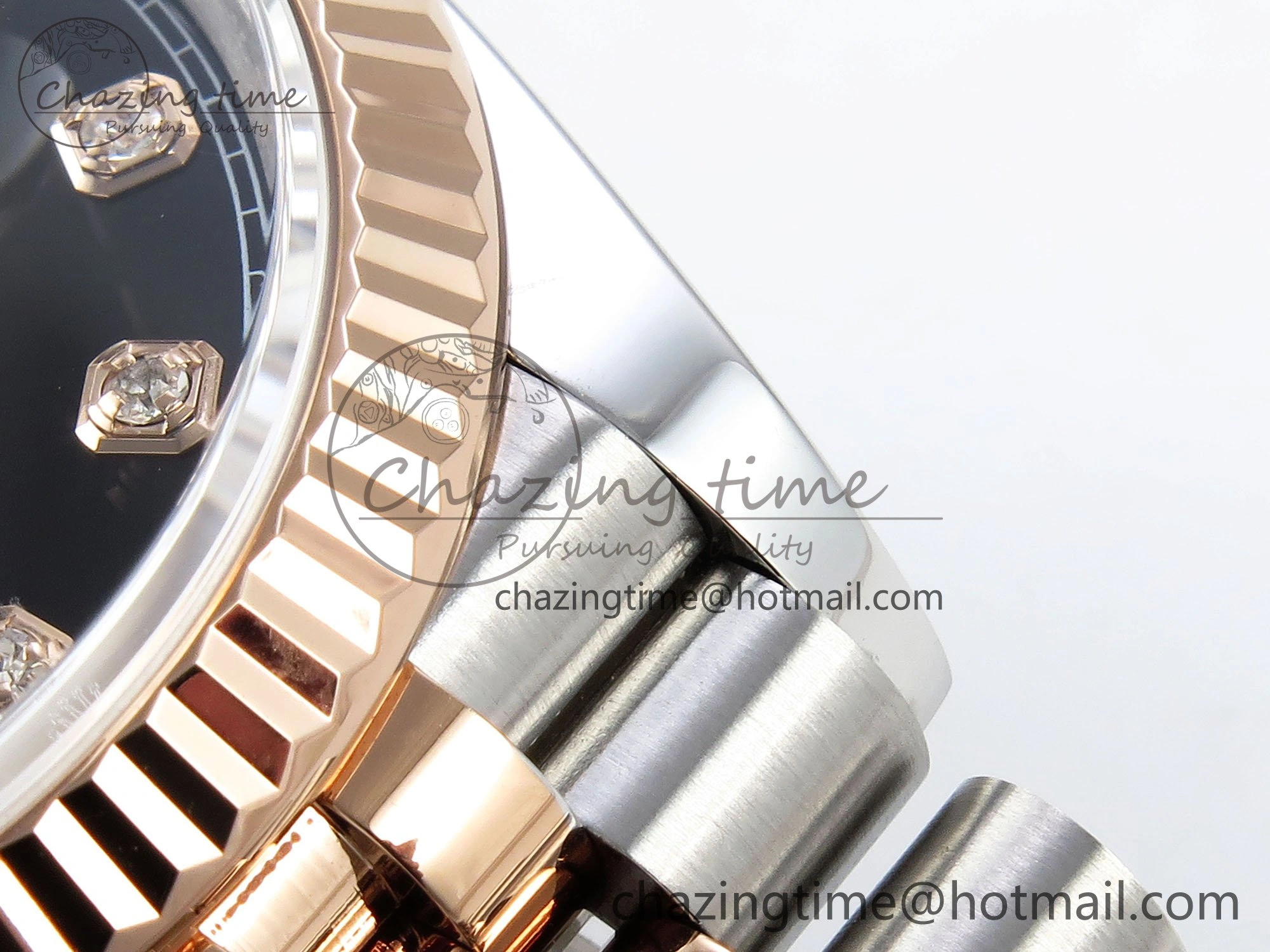 DateJust 36 126231 APF 1:1 Best Edition 904L Steel Black Diamonds Dial on SS RG Jubilee Bracelet VR WellDesigned 1596