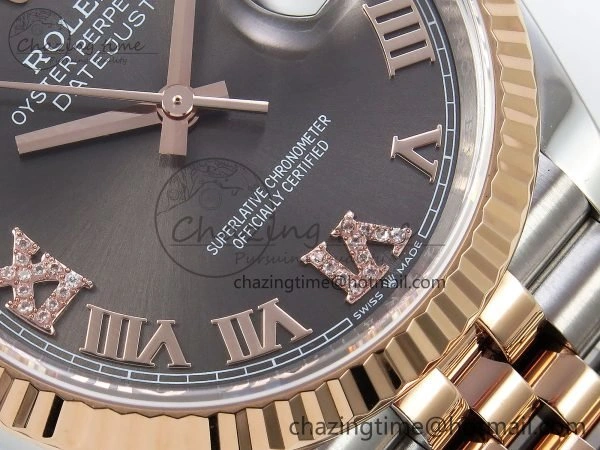DateJust 36 126231 APF 1:1 Best Edition 904L Steel Brown Diamond Roman Dial on Jubilee Bracelet VR Resilient 1537