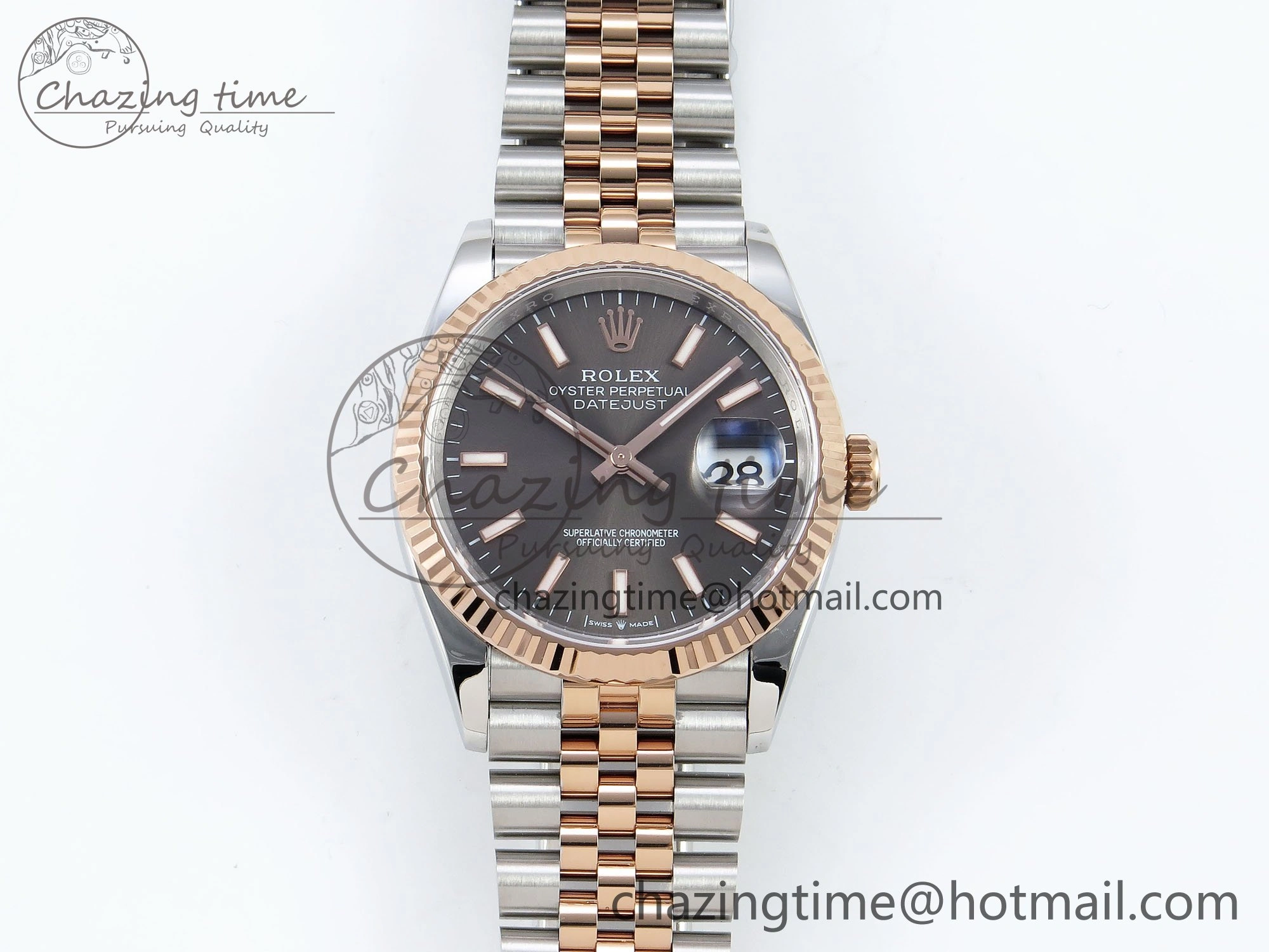 DateJust 36 126231 APF 1:1 Best Edition 904L Steel Brown Sitck Dial on SS RG Jubilee Bracelet VR Lightweight 1590