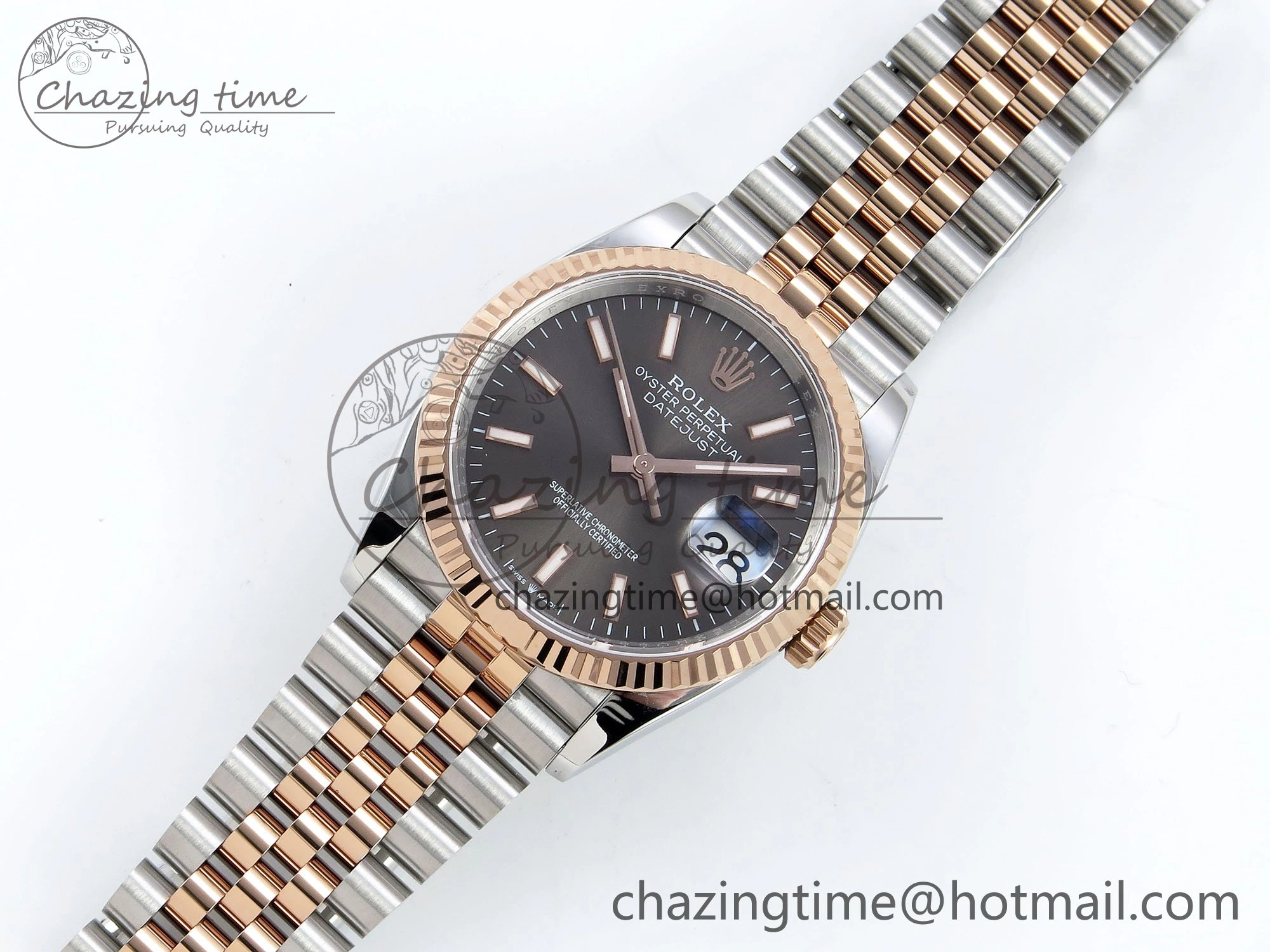 DateJust 36 126231 APF 1:1 Best Edition 904L Steel Brown Sitck Dial on SS RG Jubilee Bracelet VR Lightweight 1590