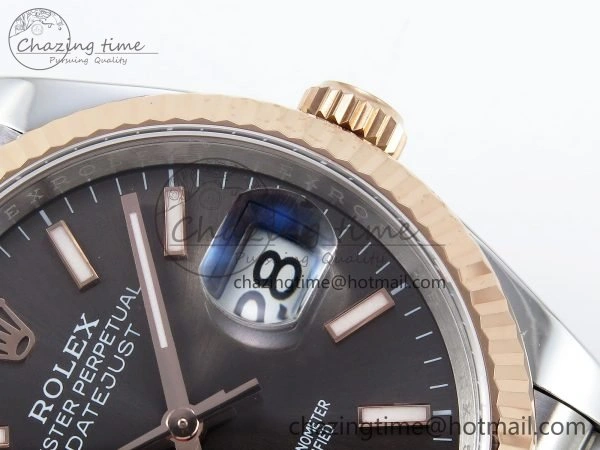 DateJust 36 126231 APF 1:1 Best Edition 904L Steel Brown Sitck Dial on SS RG Jubilee Bracelet VR Lightweight 1590