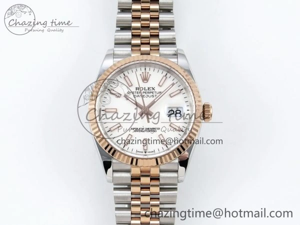 Reliable DateJust 36 126231 APF 1:1 Best Edition 904L Steel White Sitck Dial on SS RG Jubilee Bracelet VR 1589