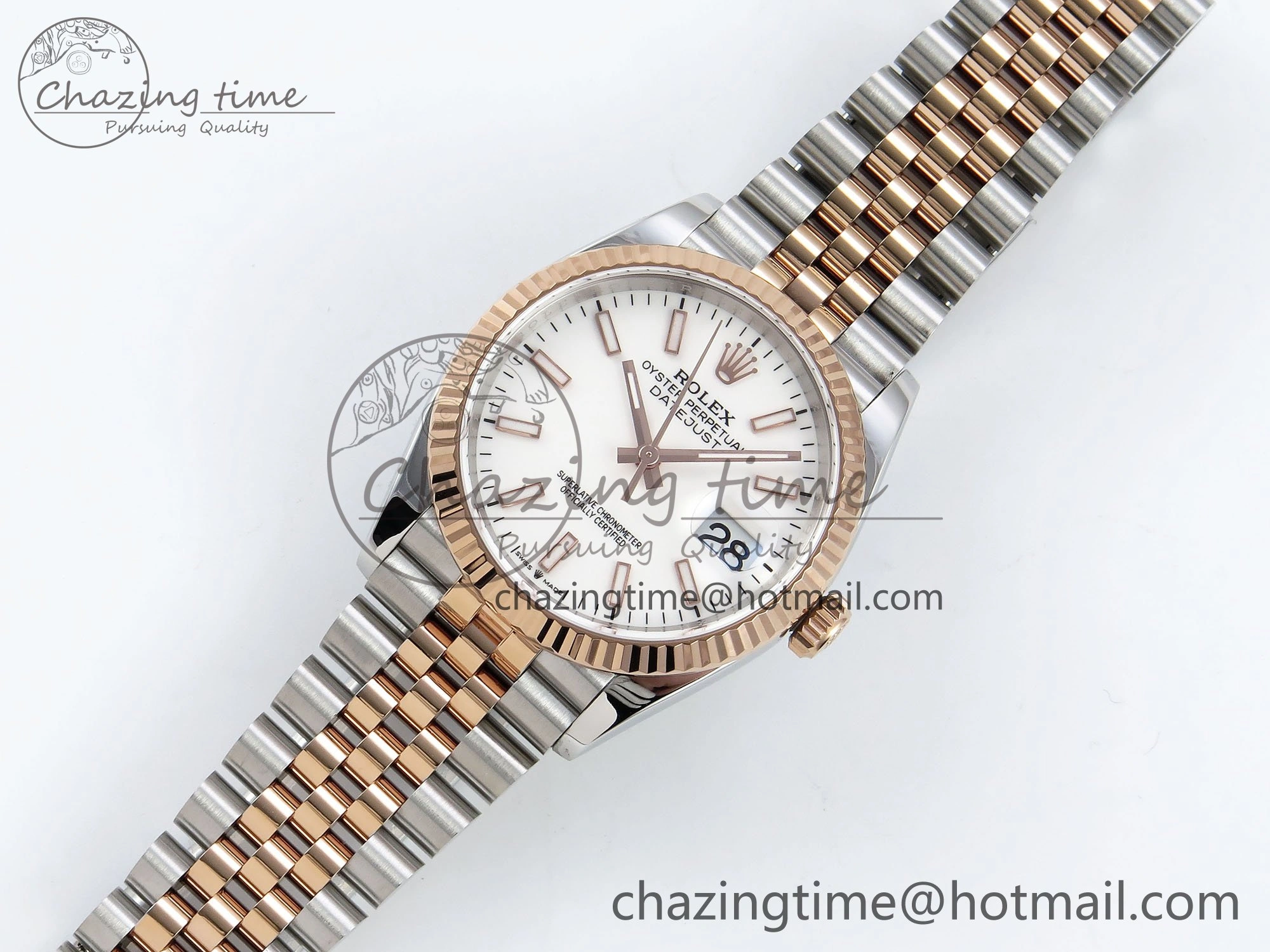 Reliable DateJust 36 126231 APF 1:1 Best Edition 904L Steel White Sitck Dial on SS RG Jubilee Bracelet VR 1589
