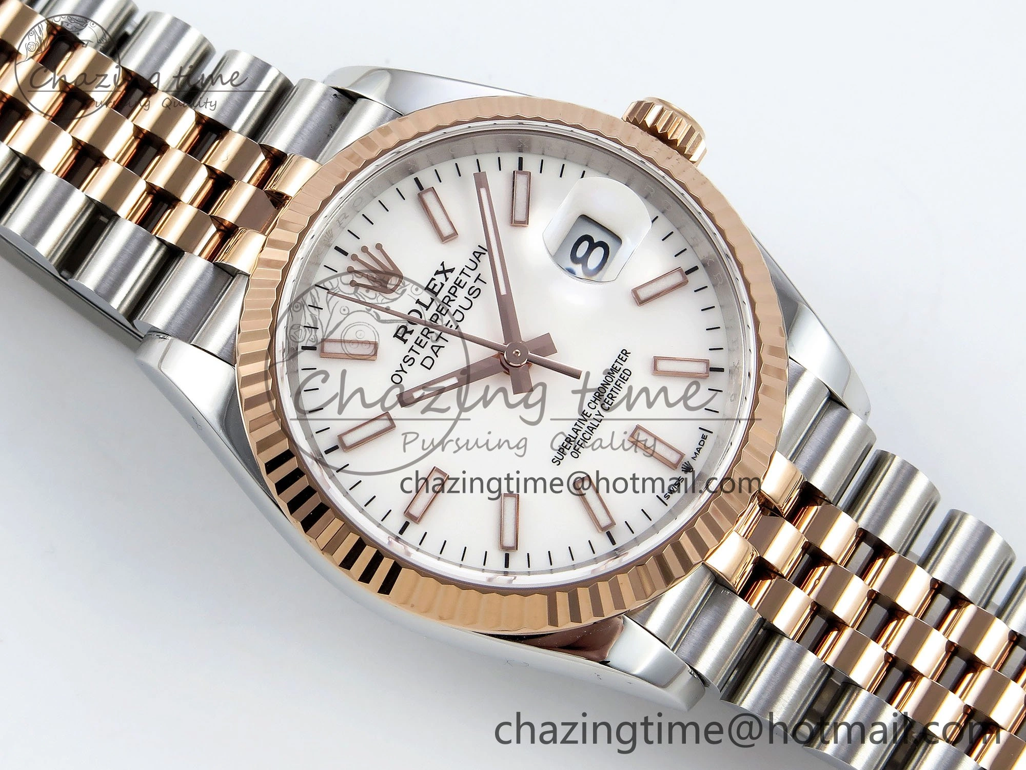 Reliable DateJust 36 126231 APF 1:1 Best Edition 904L Steel White Sitck Dial on SS RG Jubilee Bracelet VR 1589