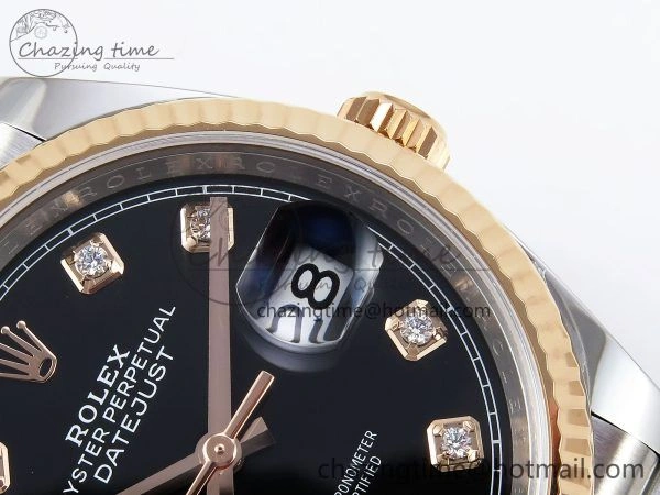DateJust 36 126231 Clean 1:1 Best Edition 904L Steel Black Diamonds Dial on SS RG Jubilee Bracelet VR Durable 1497