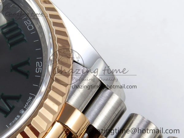 Compact DateJust 36 126231 Clean 1:1 Best Edition 904L Steel Gray DIal Green Roman Marker on SS RG Jubilee Bracelet VR 1498