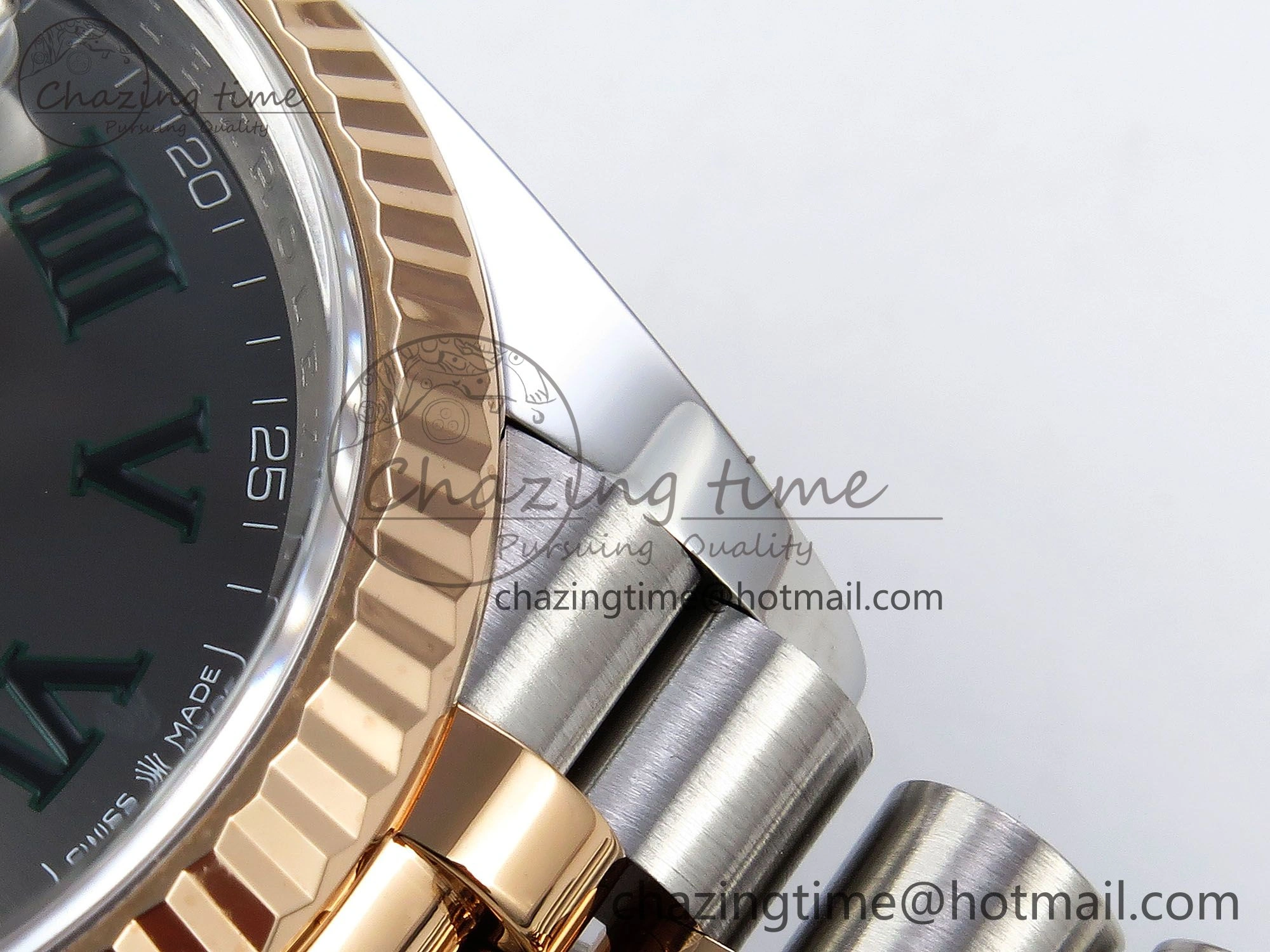 Compact DateJust 36 126231 Clean 1:1 Best Edition 904L Steel Gray DIal Green Roman Marker on SS RG Jubilee Bracelet VR 1498