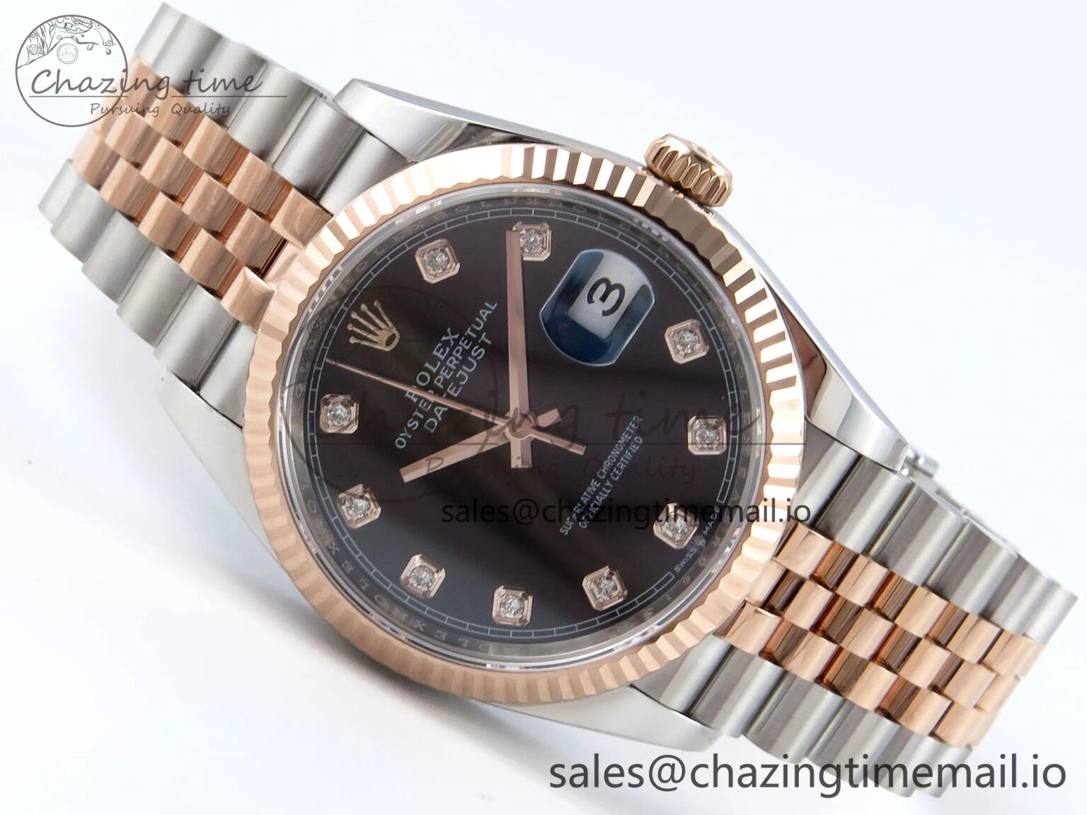 DateJust 36 126231 EWEF Best Edition Black Diamonds Dial on SS RG Jubilee Bracelet A Resilient 600