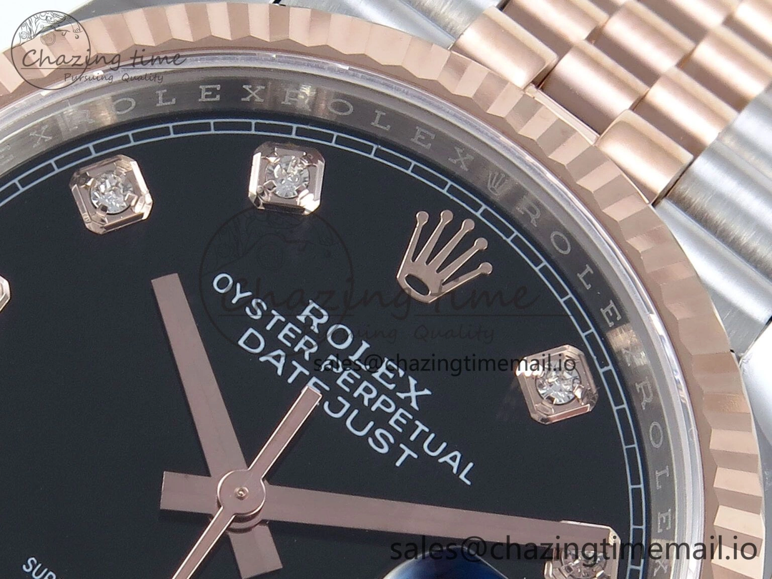 DateJust 36 126231 EWEF Best Edition Black Diamonds Dial on SS RG Jubilee Bracelet A Resilient 600