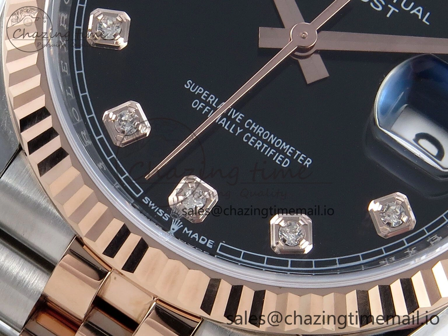 DateJust 36 126231 EWEF Best Edition Black Diamonds Dial on SS RG Jubilee Bracelet A Resilient 600