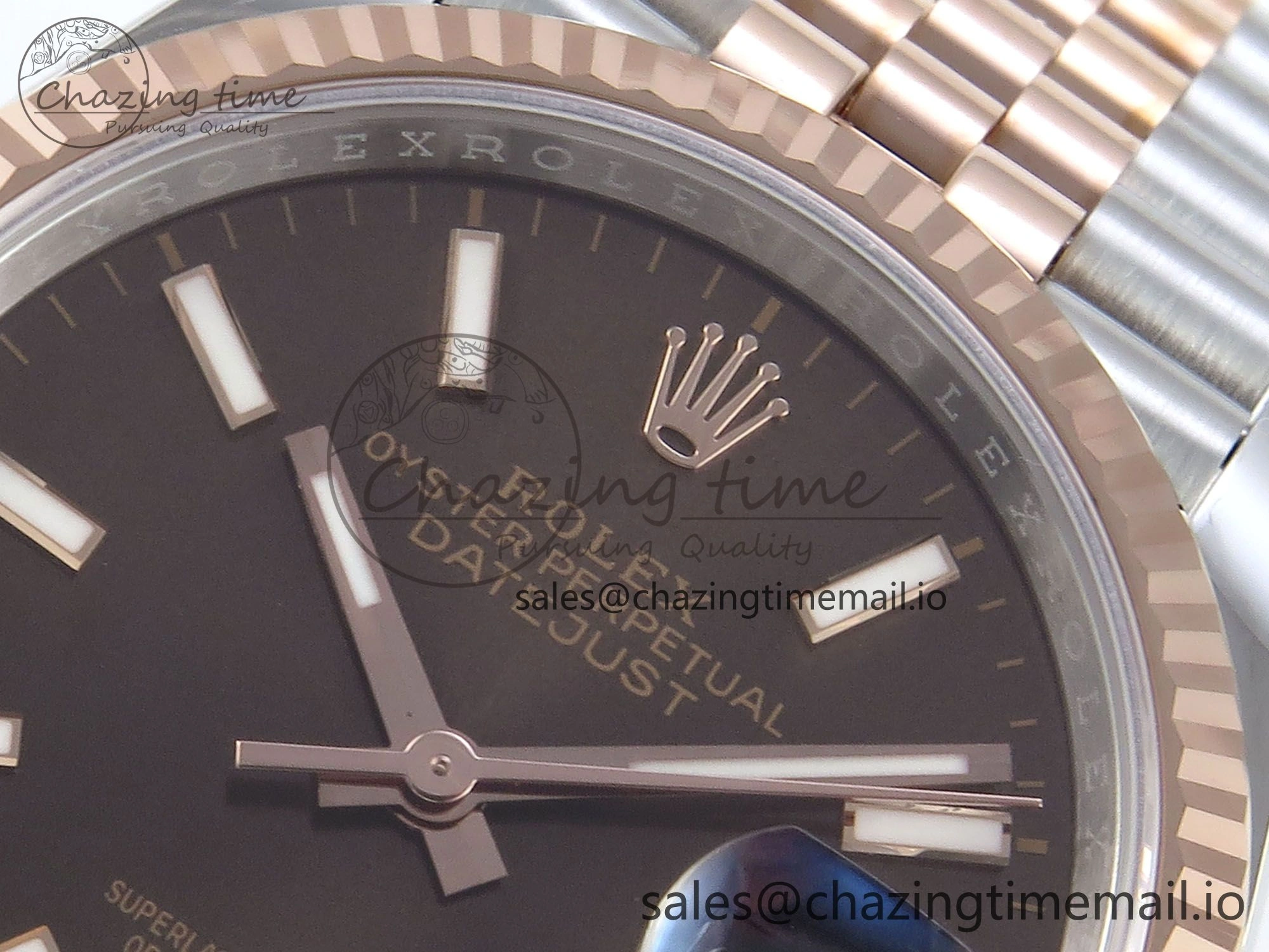 DateJust 36 126231 EWEF Best Edition Brown Dial Stick Marker on SS RG Jubilee Bracelet A WellDesigned 592