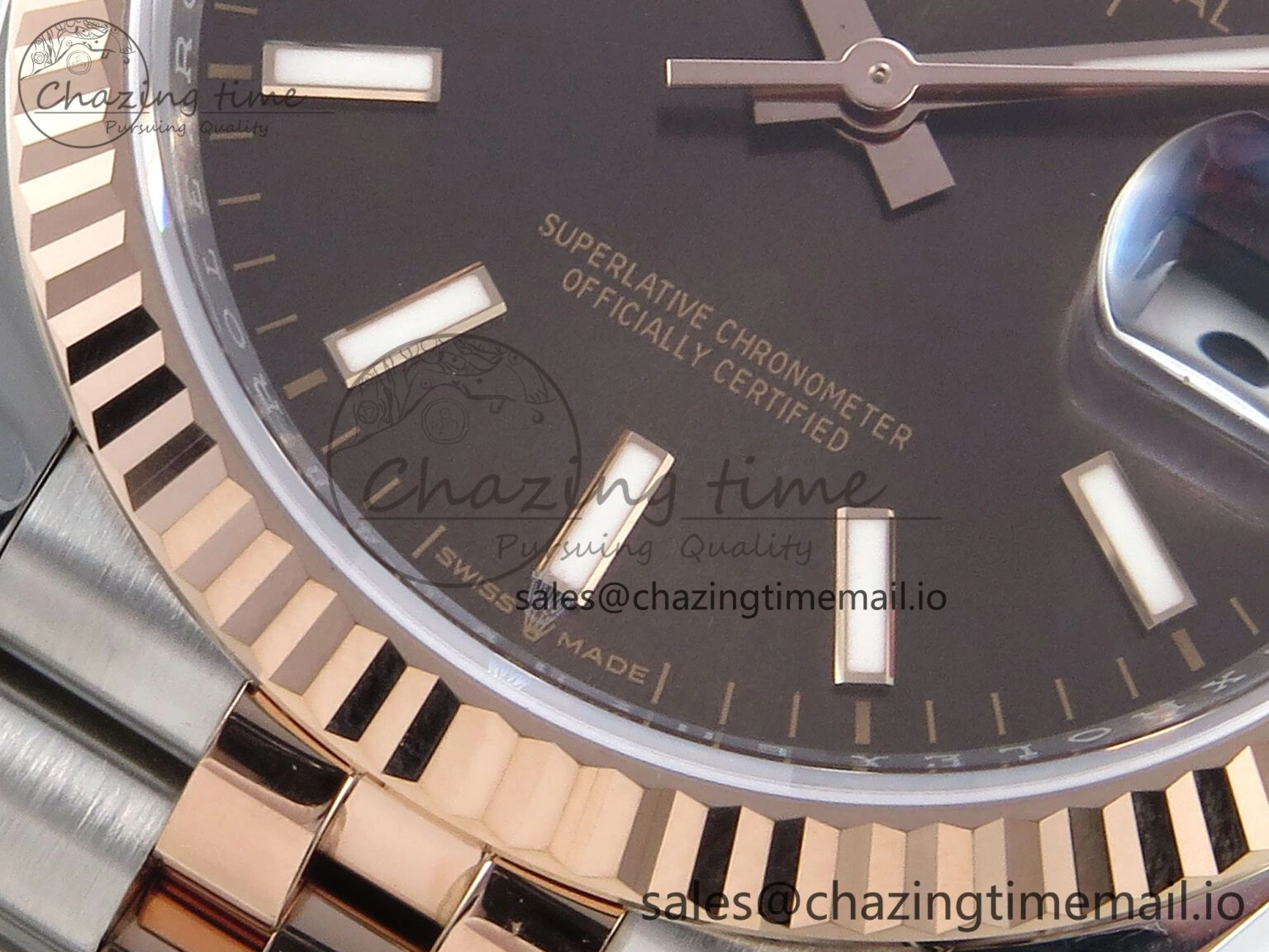 DateJust 36 126231 EWEF Best Edition Brown Dial Stick Marker on SS RG Jubilee Bracelet A WellDesigned 592