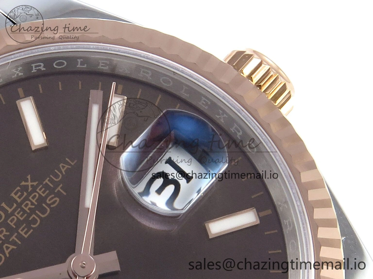 DateJust 36 126231 EWEF Best Edition Brown Dial Stick Marker on SS RG Jubilee Bracelet A WellDesigned 592