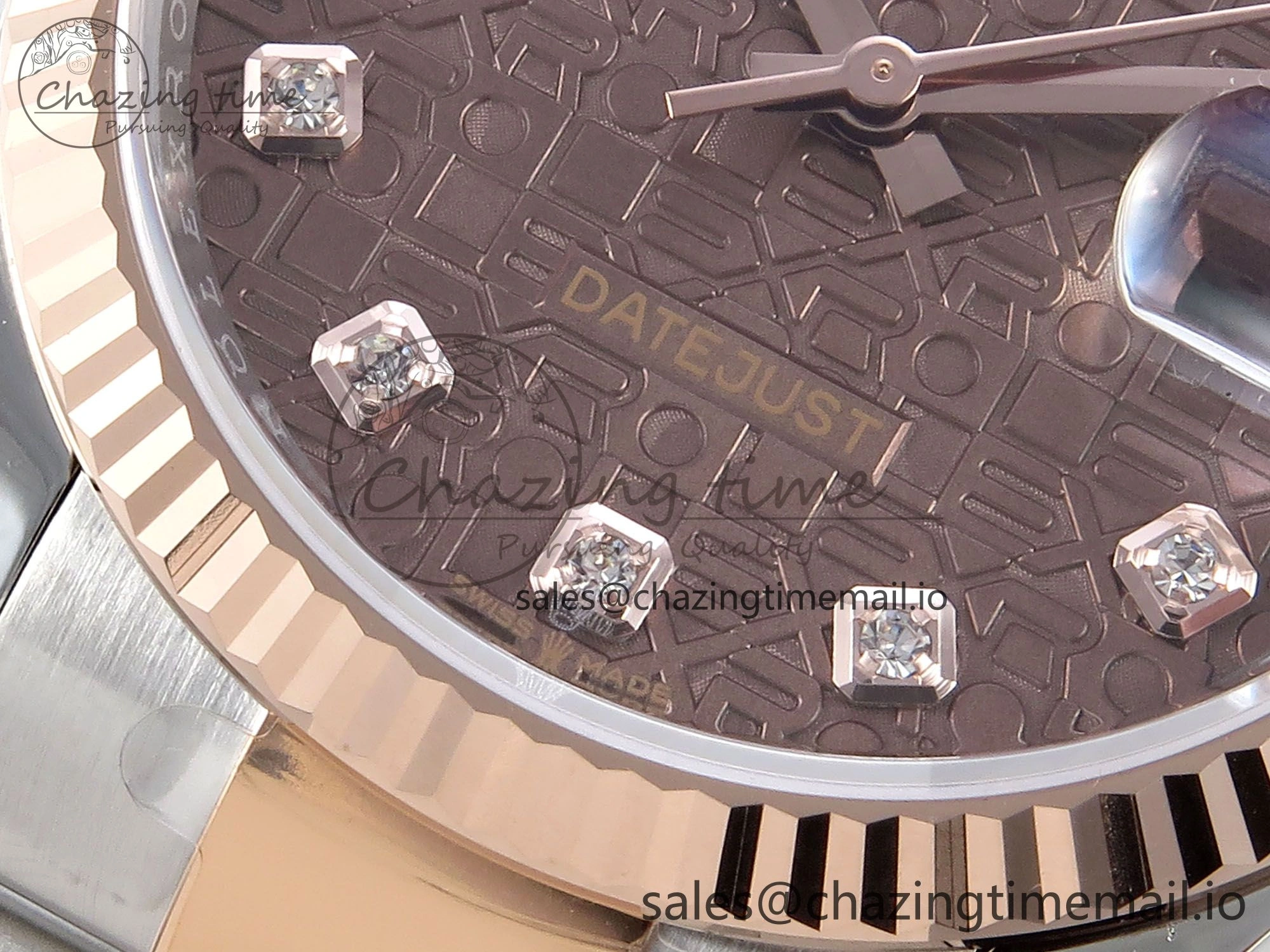 DateJust 36 126231 EWEF Best Edition Brown Pattern Diamonds Dial on SS RG Oyster Bracelet A Tailored 656