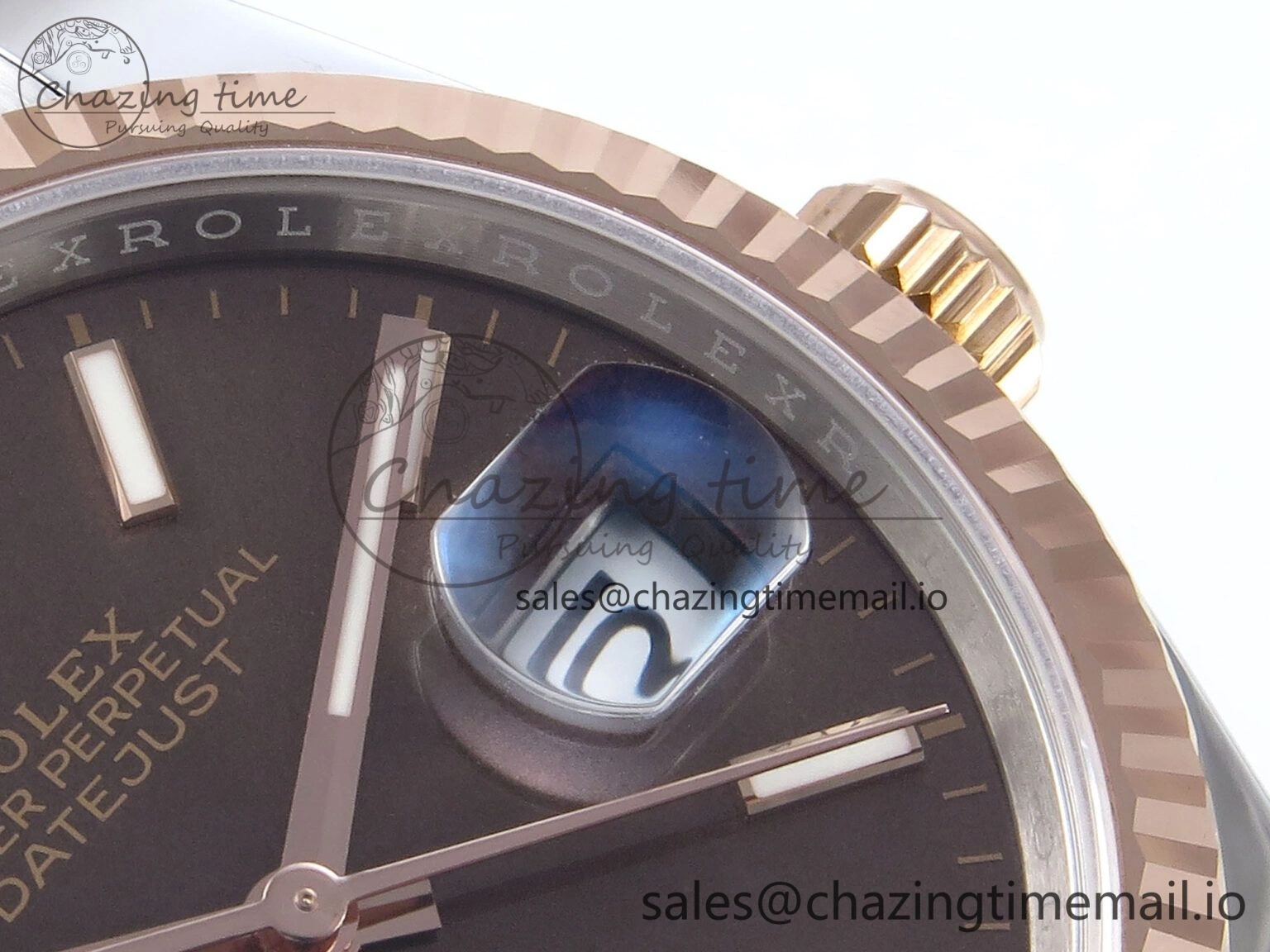 DateJust 36 126231 EWEF Best Edition Brown Stick Dial on SS RG Oyster Bracelet A SmartChoice 667