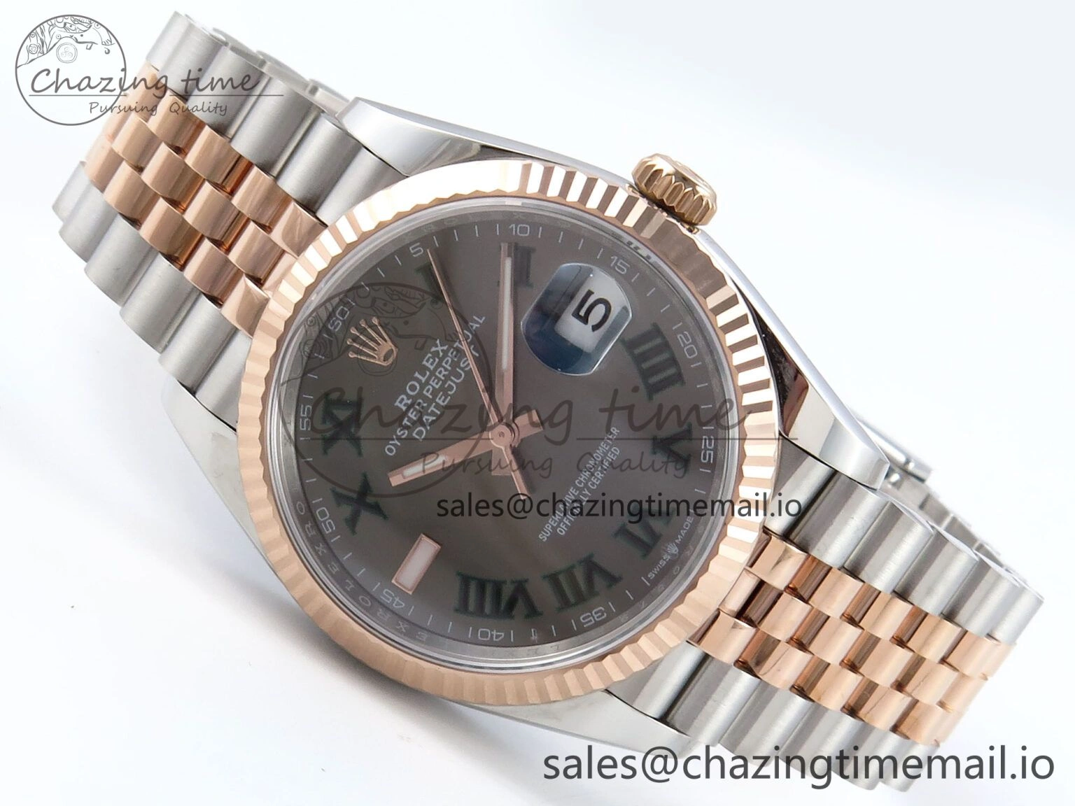 DateJust 36 126231 EWEF Best Edition Gray Roman Dial on SS RG Jubilee Bracelet A Neat 598