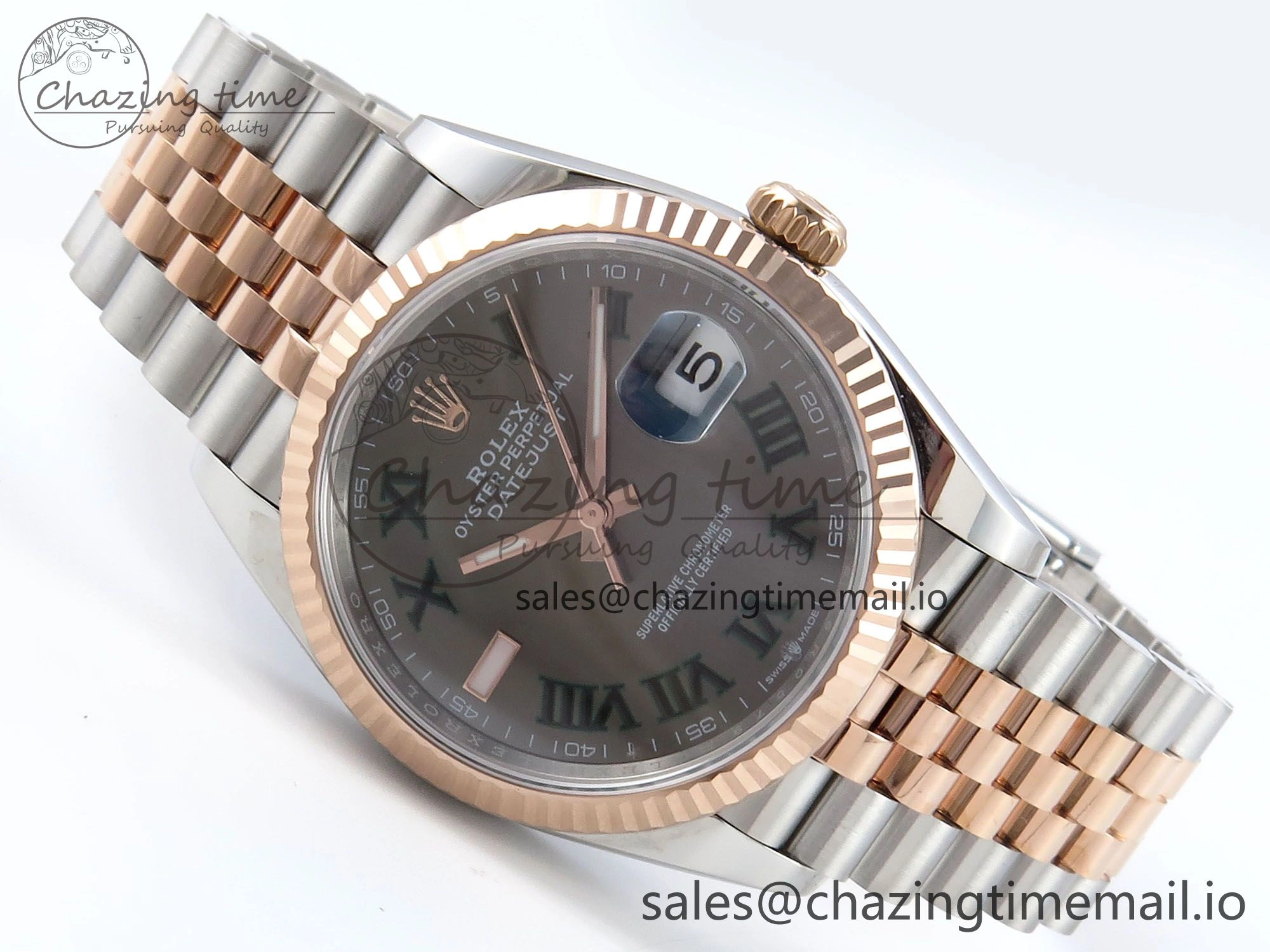 DateJust 36 126231 EWEF Best Edition Gray Roman Dial on SS RG Jubilee Bracelet A Neat 598