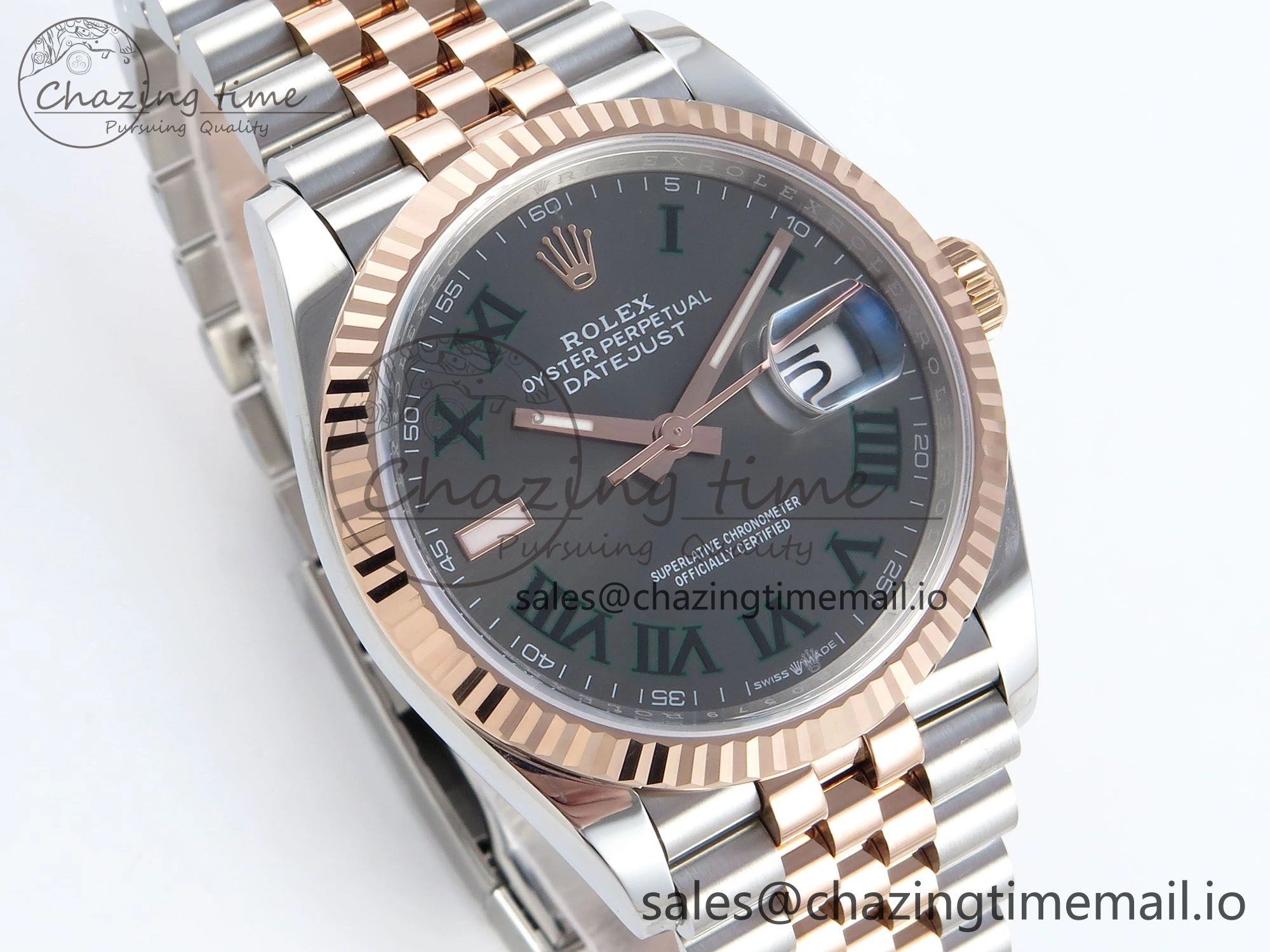 DateJust 36 126231 EWEF Best Edition Gray Roman Dial on SS RG Jubilee Bracelet A Neat 598