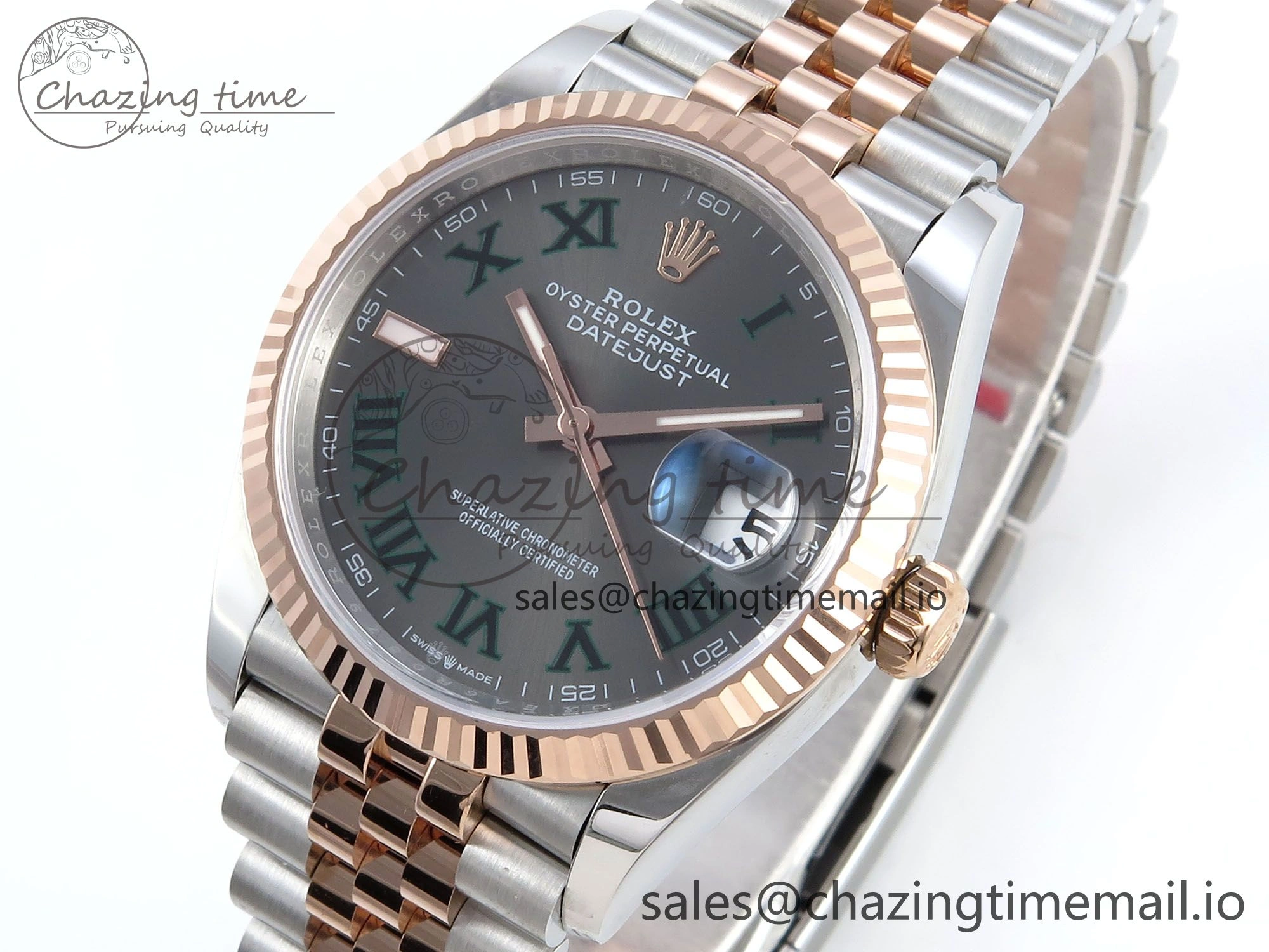 DateJust 36 126231 EWEF Best Edition Gray Roman Dial on SS RG Jubilee Bracelet A Neat 598