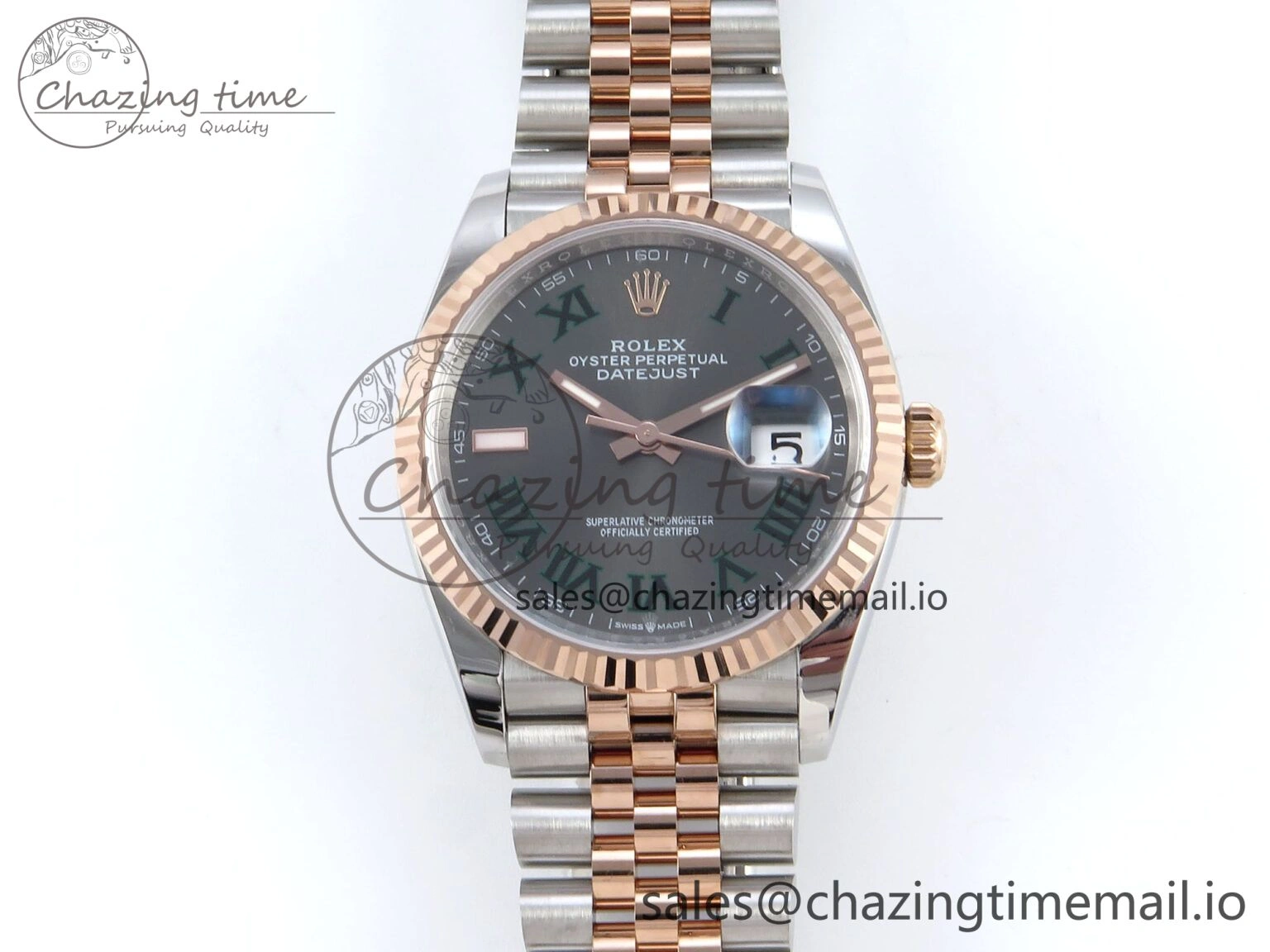 DateJust 36 126231 EWEF Best Edition Gray Roman Dial on SS RG Jubilee Bracelet A Neat 598