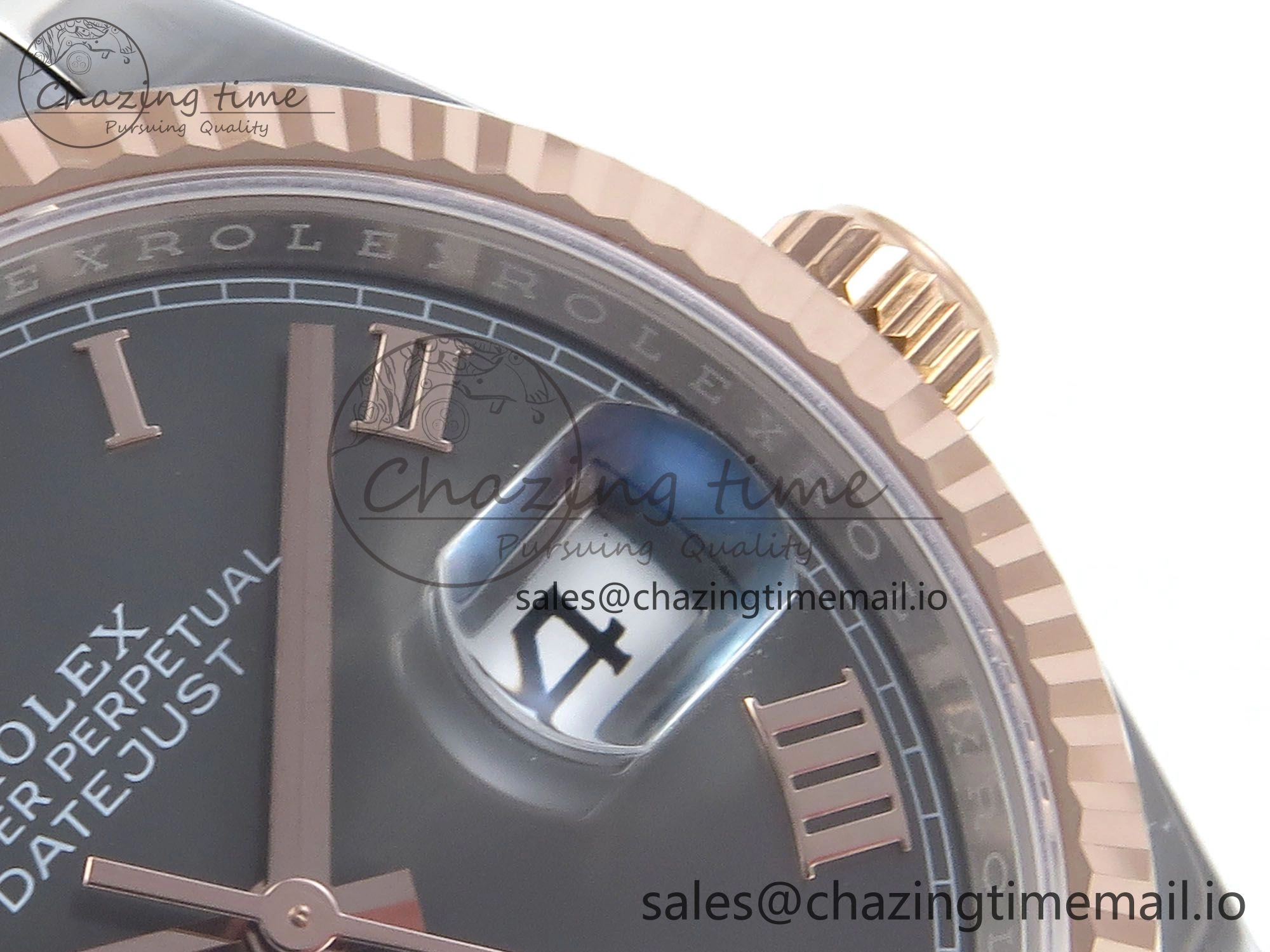HighPerformance DateJust 36 126231 EWEF Best Edition Gray Roman Diamonds Dial on SS RG Jubilee Bracelet A 595