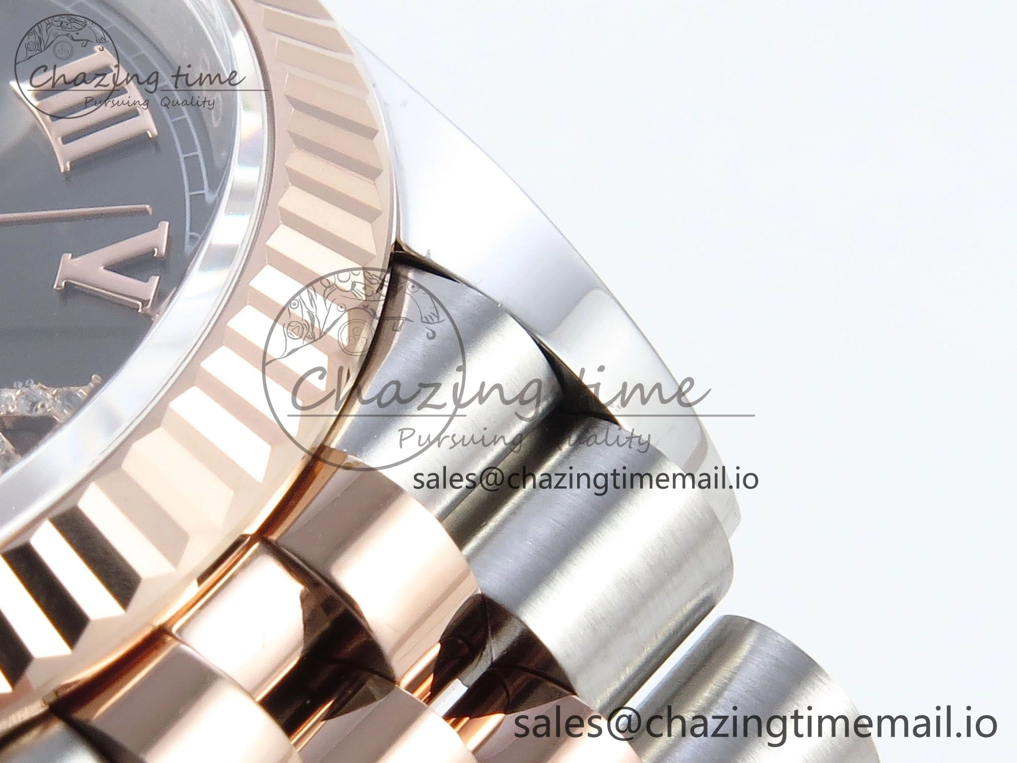 HighPerformance DateJust 36 126231 EWEF Best Edition Gray Roman Diamonds Dial on SS RG Jubilee Bracelet A 595