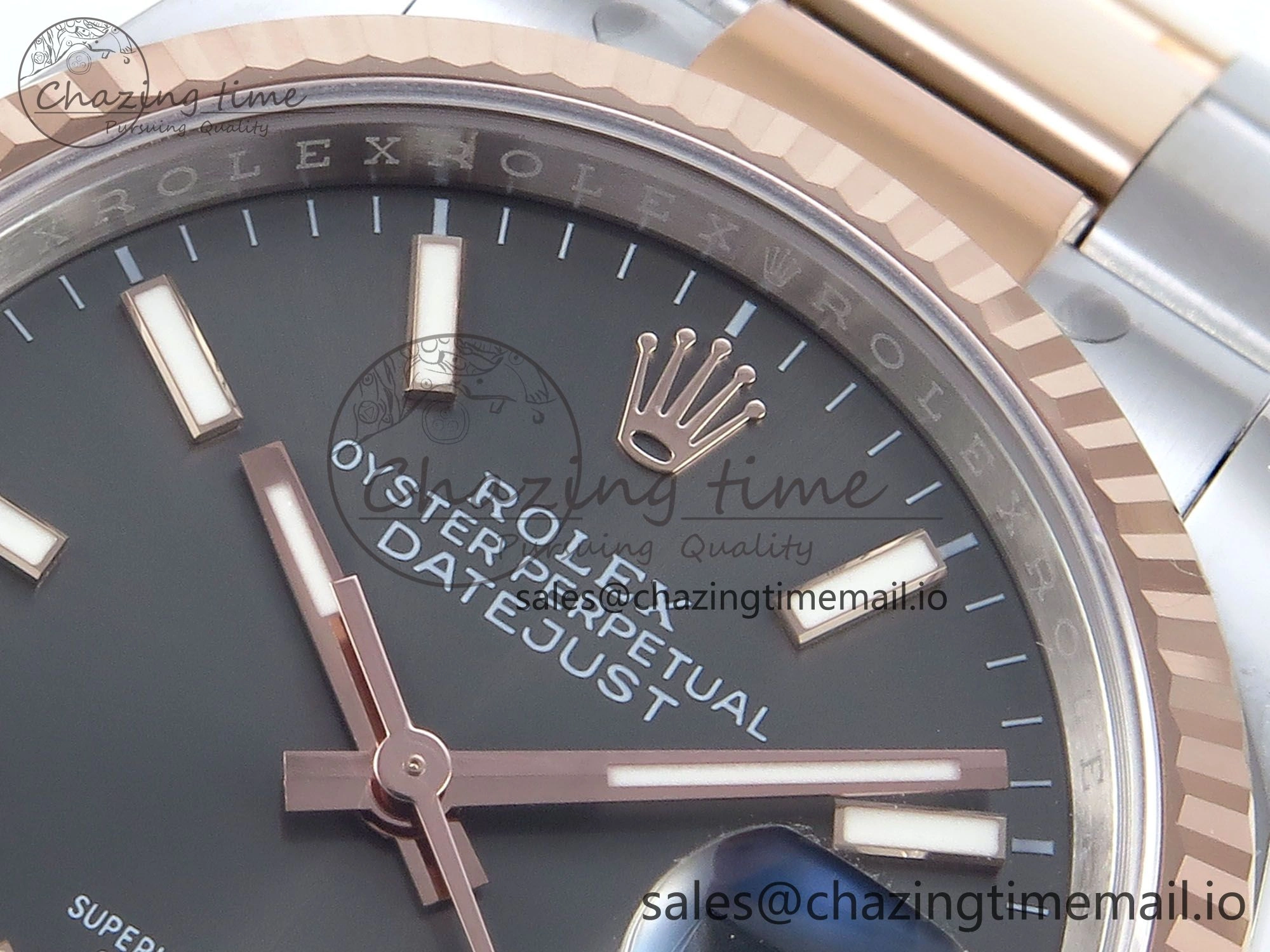 Packable DateJust 36 126231 EWEF Best Edition Gray Stick Dial on SS RG Oyster Bracelet A 661