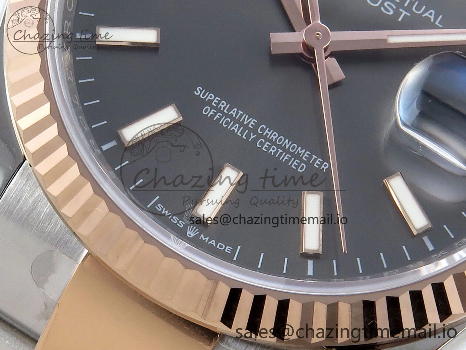 Packable DateJust 36 126231 EWEF Best Edition Gray Stick Dial on SS RG Oyster Bracelet A 661