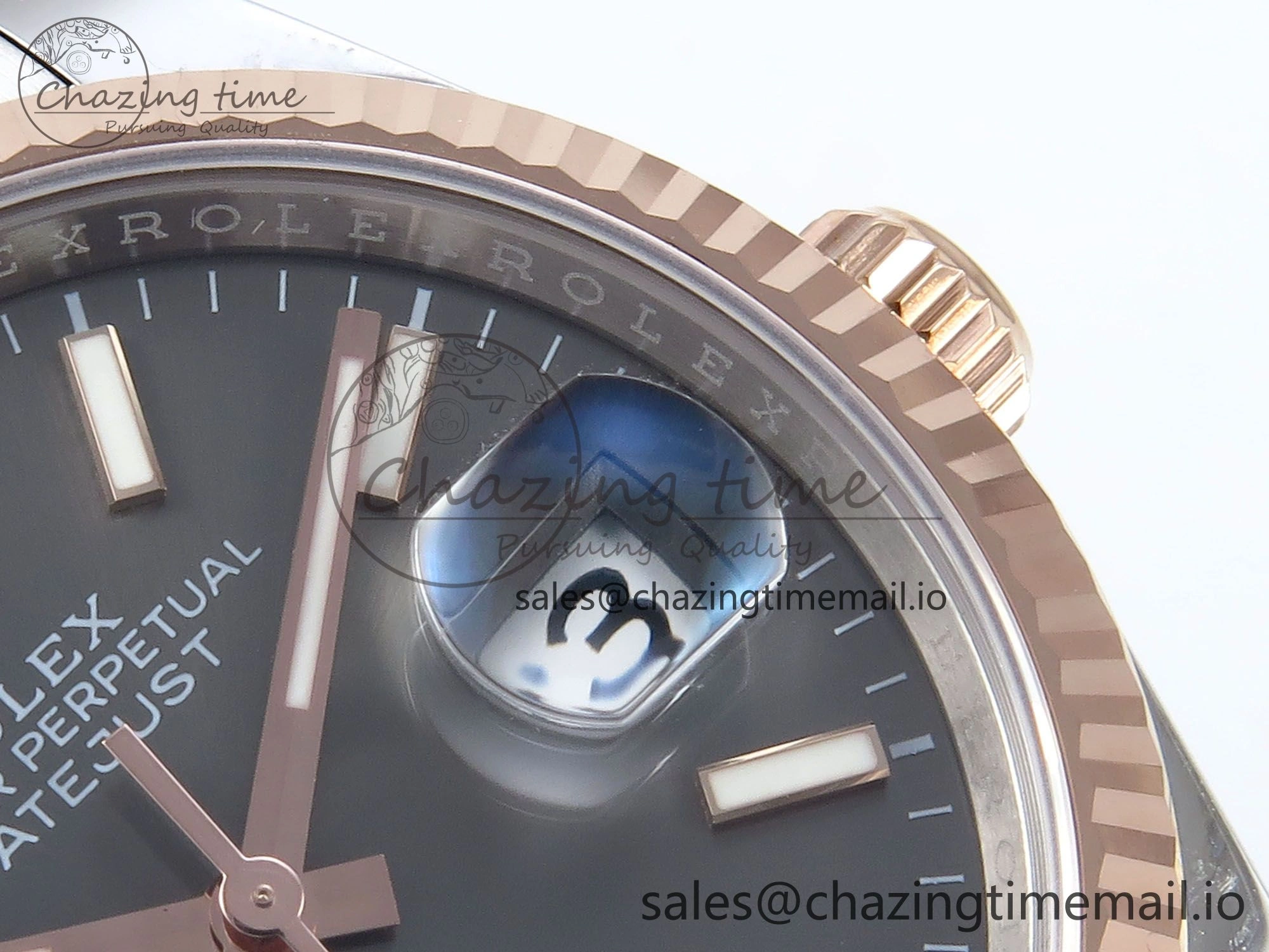 Packable DateJust 36 126231 EWEF Best Edition Gray Stick Dial on SS RG Oyster Bracelet A 661