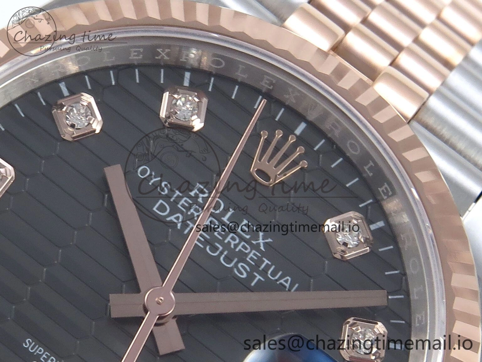 Thermal DateJust 36 126231 EWEF Best Edition Gray Textured Diamonds Dial on SS RG Jubilee Bracelet A 588