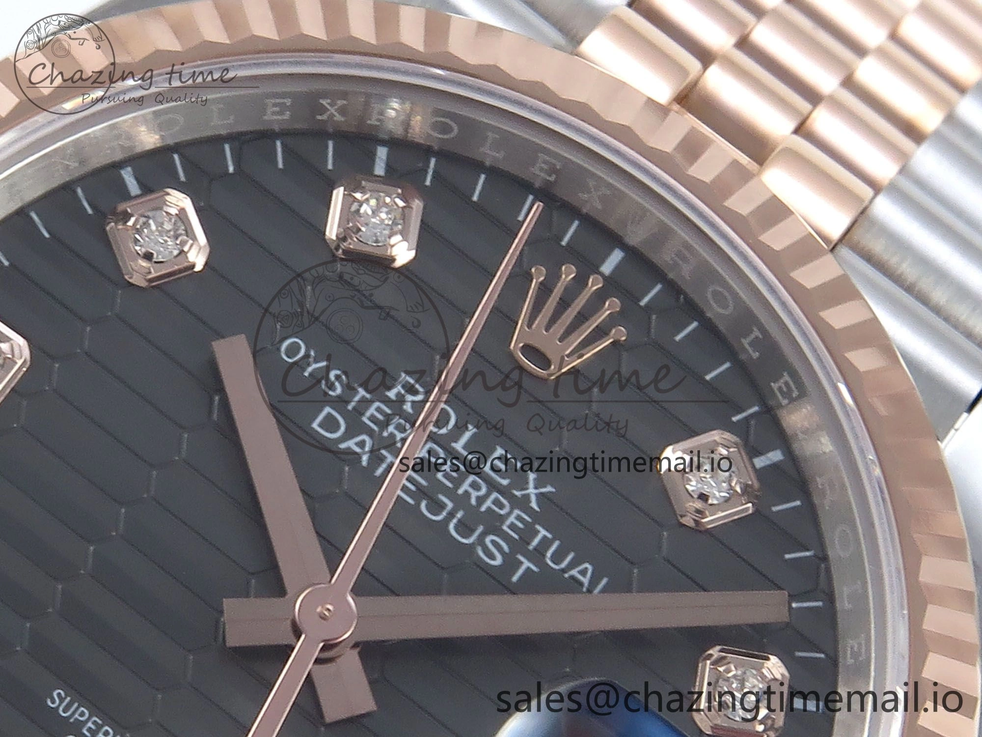 Thermal DateJust 36 126231 EWEF Best Edition Gray Textured Diamonds Dial on SS RG Jubilee Bracelet A 588