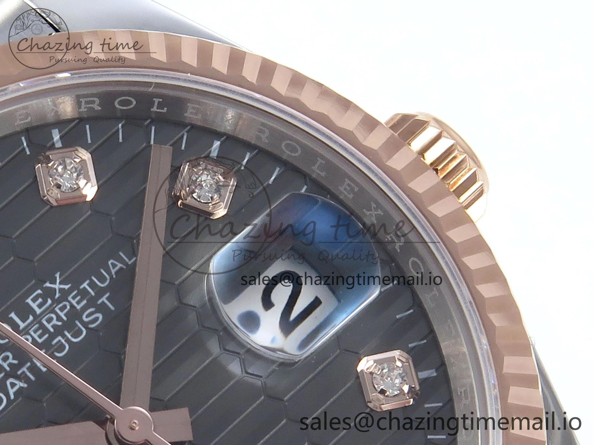 Thermal DateJust 36 126231 EWEF Best Edition Gray Textured Diamonds Dial on SS RG Jubilee Bracelet A 588