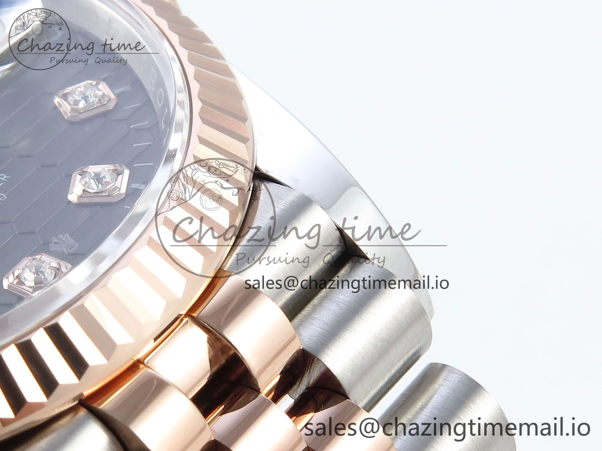 Thermal DateJust 36 126231 EWEF Best Edition Gray Textured Diamonds Dial on SS RG Jubilee Bracelet A 588
