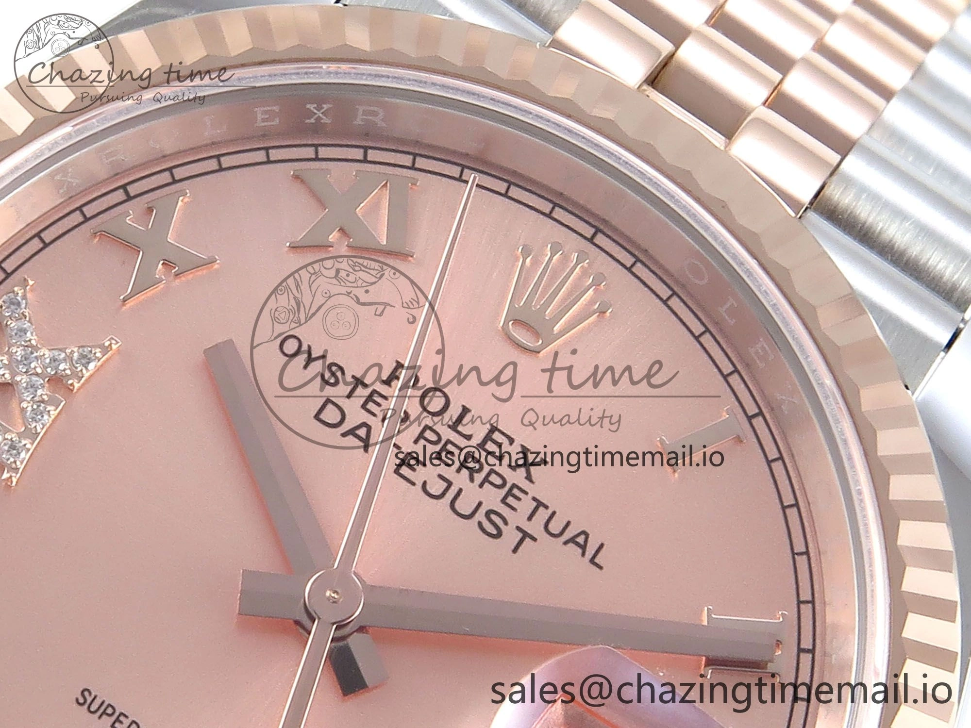 DateJust 36 126231 EWEF Best Edition RG Roman Diamonds Dial on SS RG Jubilee Bracelet A Upgraded 590