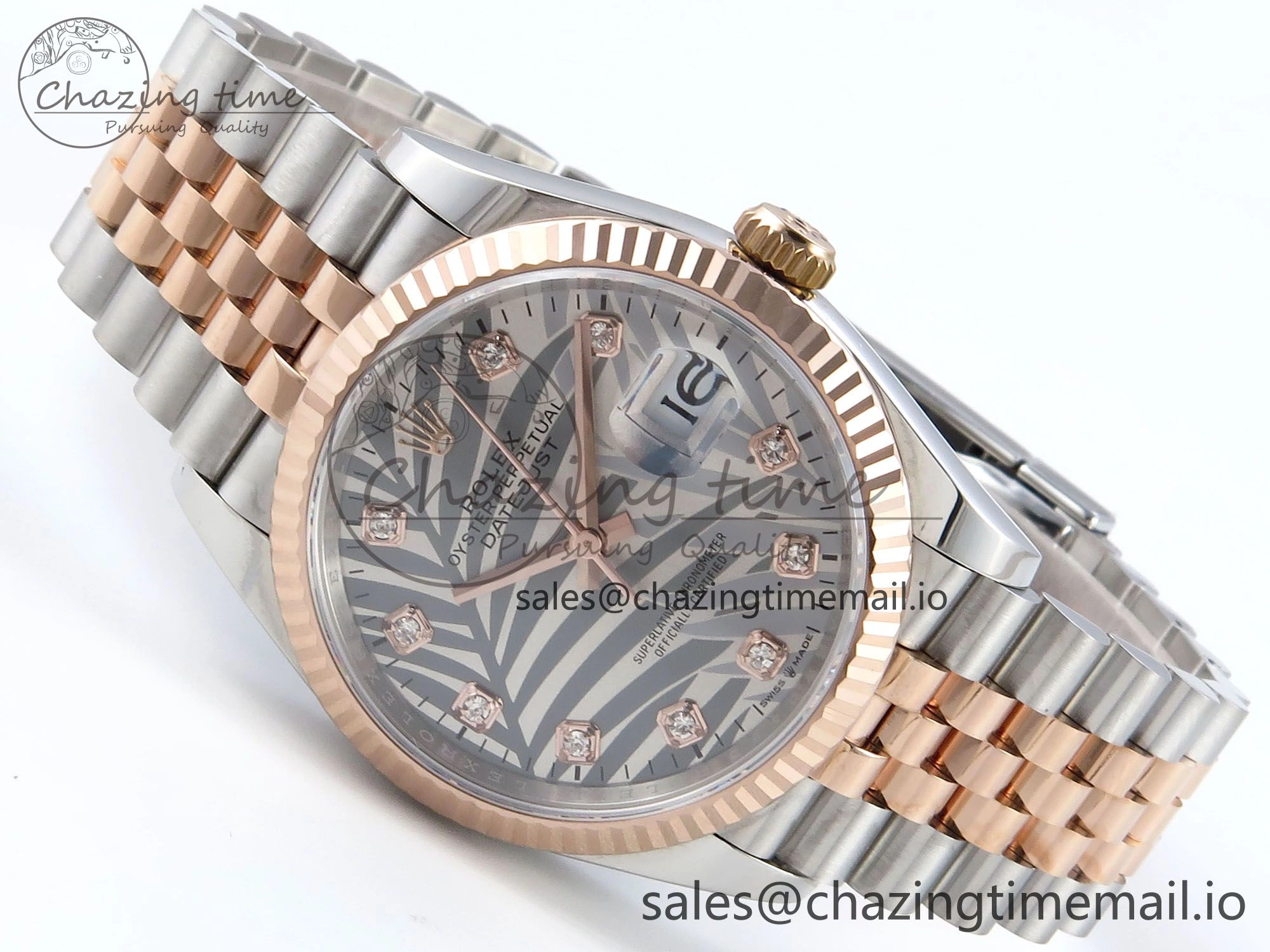 DateJust 36 126231 EWEF Best Edition Silver Leaf Diamonds Dial on SS RG Jubilee Bracelet A TravelReady 597