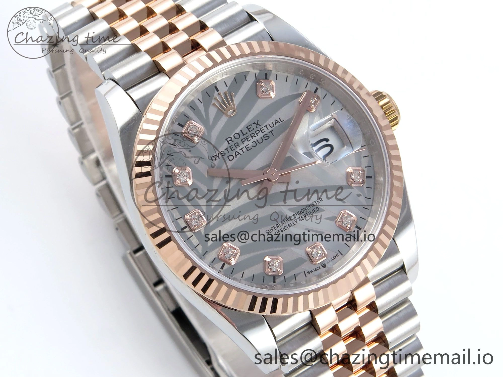 DateJust 36 126231 EWEF Best Edition Silver Leaf Diamonds Dial on SS RG Jubilee Bracelet A TravelReady 597