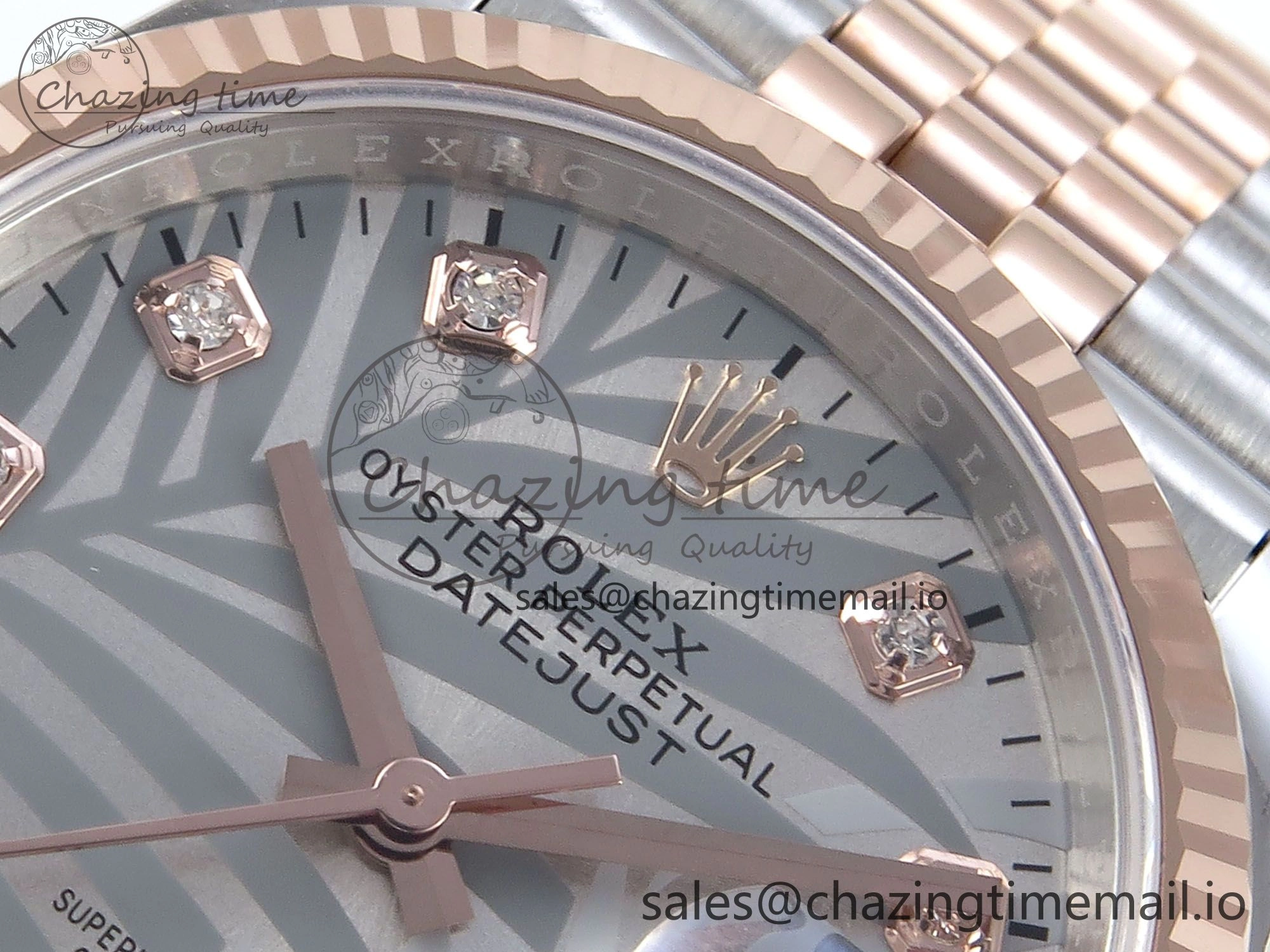 DateJust 36 126231 EWEF Best Edition Silver Leaf Diamonds Dial on SS RG Jubilee Bracelet A TravelReady 597