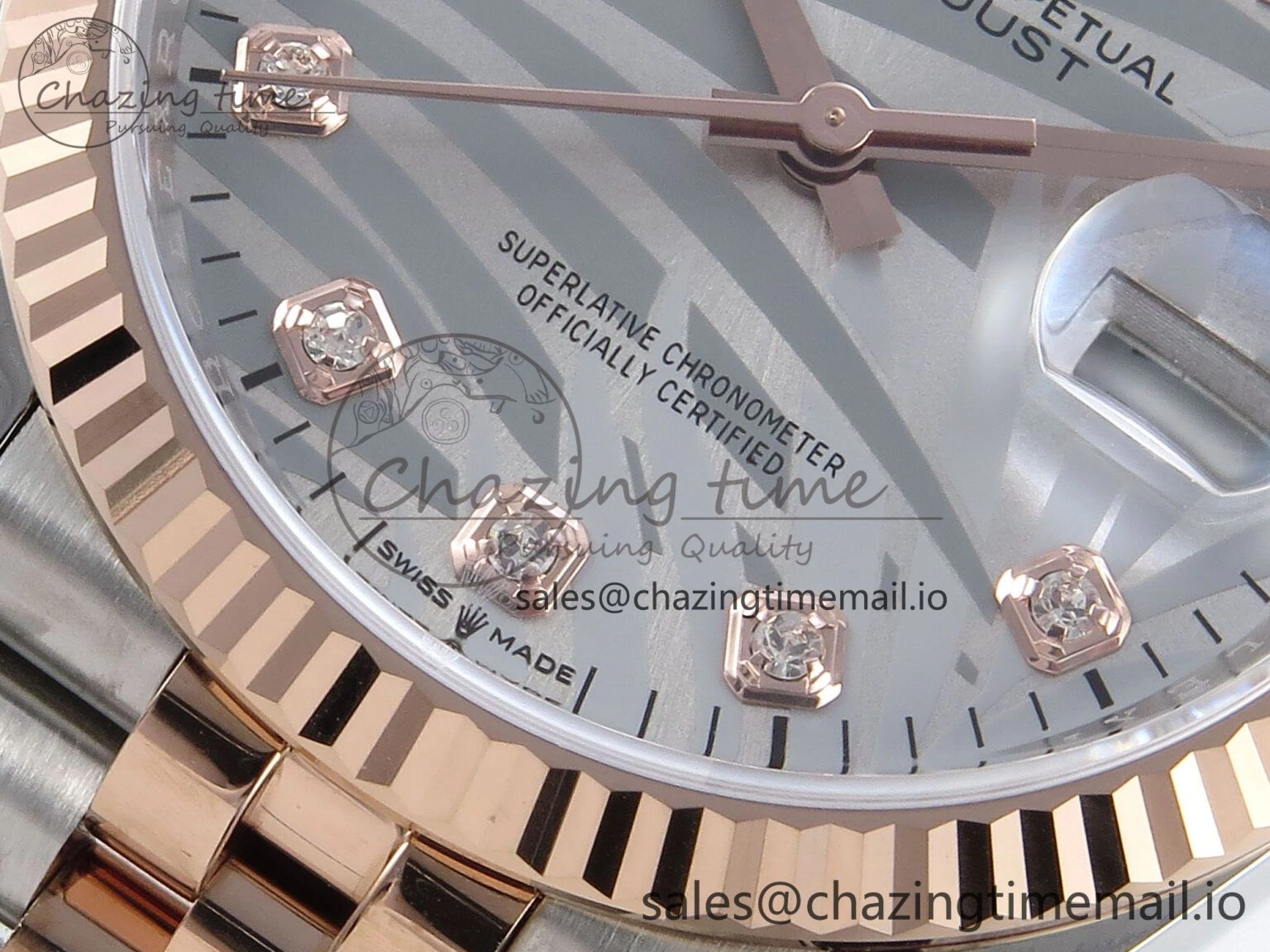 DateJust 36 126231 EWEF Best Edition Silver Leaf Diamonds Dial on SS RG Jubilee Bracelet A TravelReady 597