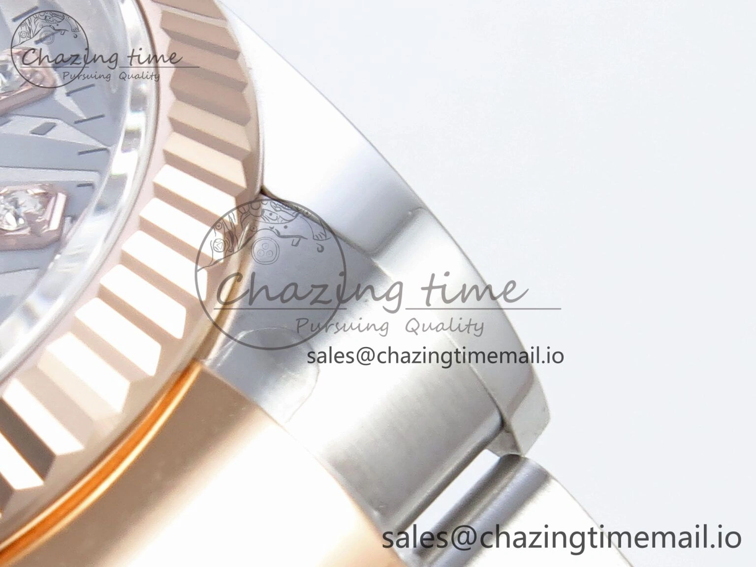 GoodFit DateJust 36 126231 EWEF Best Edition Silver Leaf Diamonds Dial on SS RG Oyster Bracelet A 663